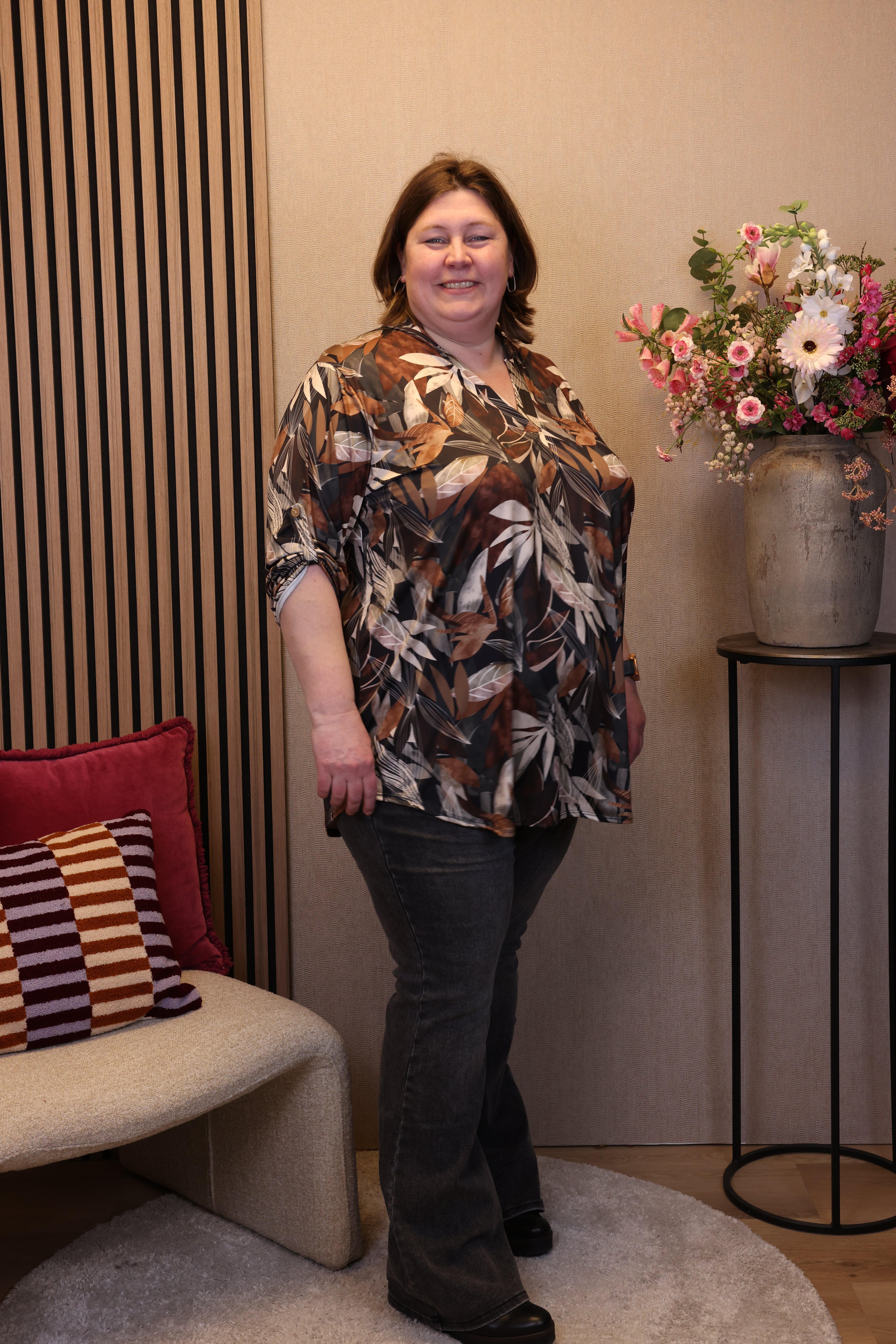 Dora | Bluse schwarz Langarm 52 bis 58