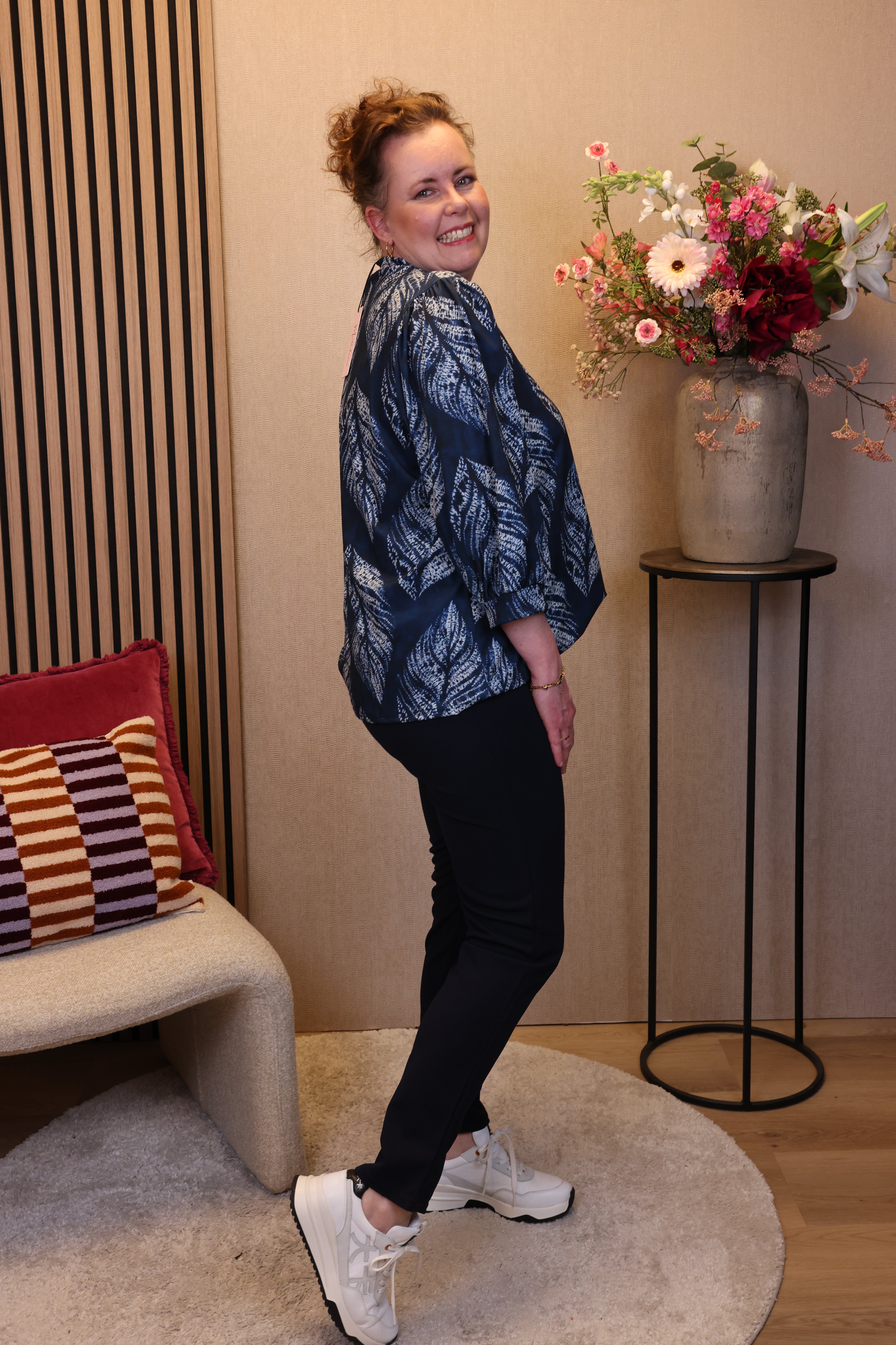 Dora | Bluse schwarz Langarm 52 bis 58