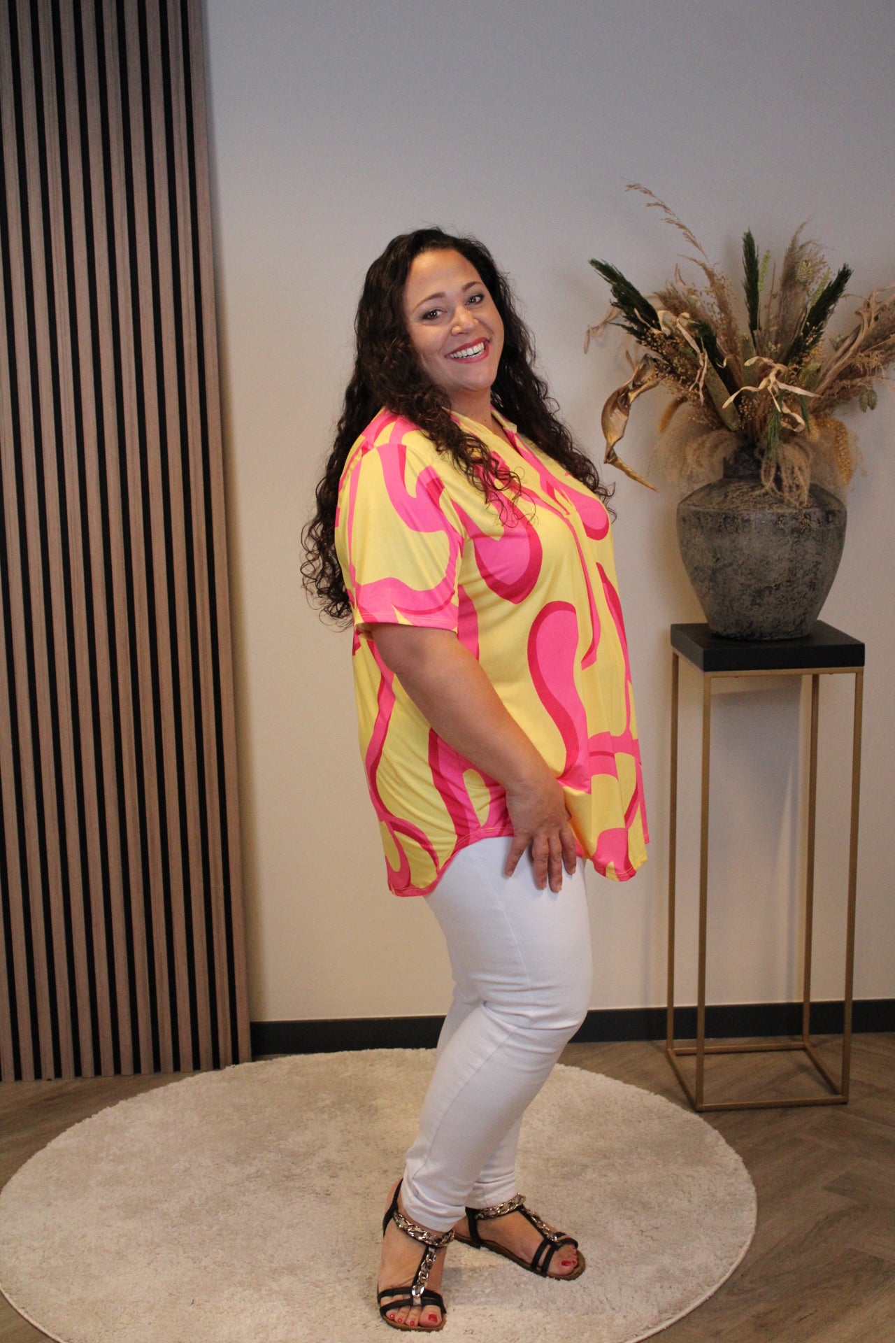 Joy | Bluse gelb Kurzarm 48 bis 52