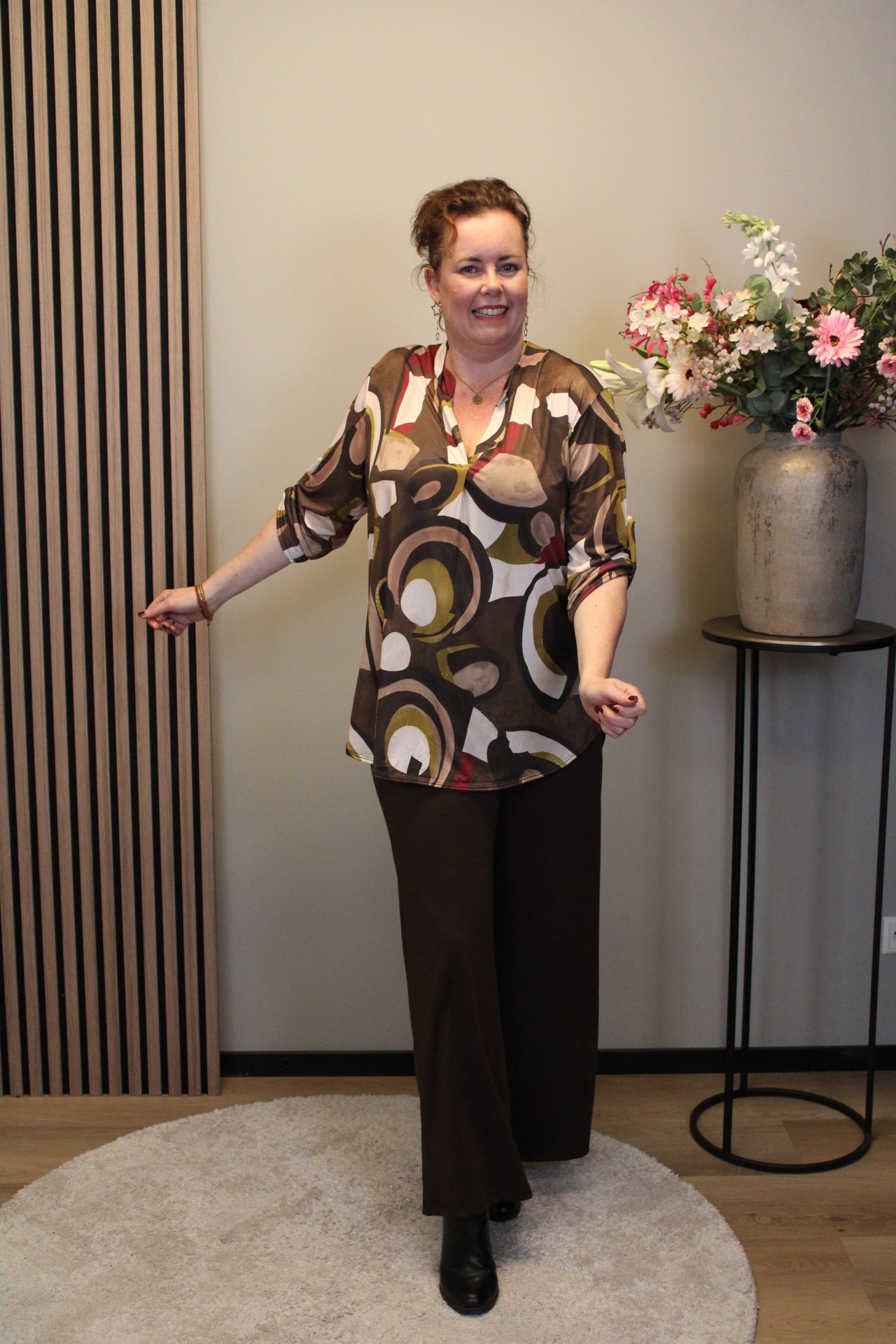 Dora | Bluse schwarz Langarm 52 bis 58
