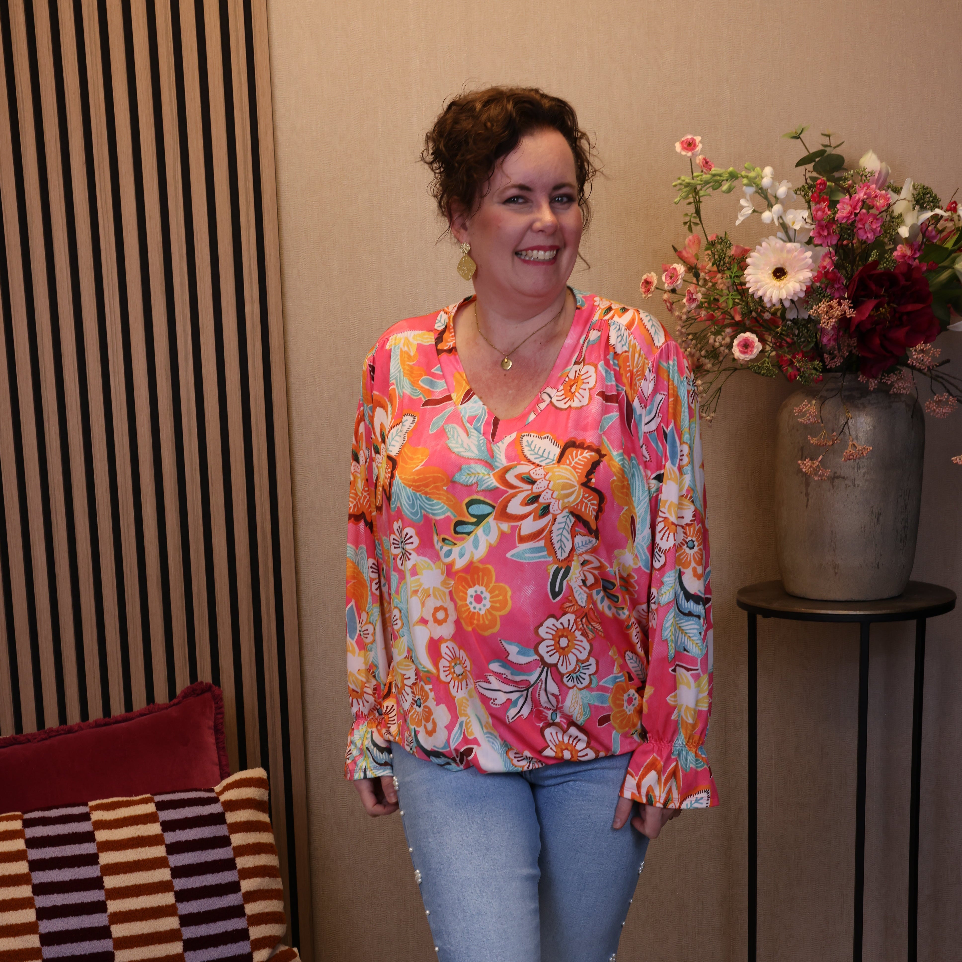 Dora | Bluse schwarz Langarm 52 bis 58