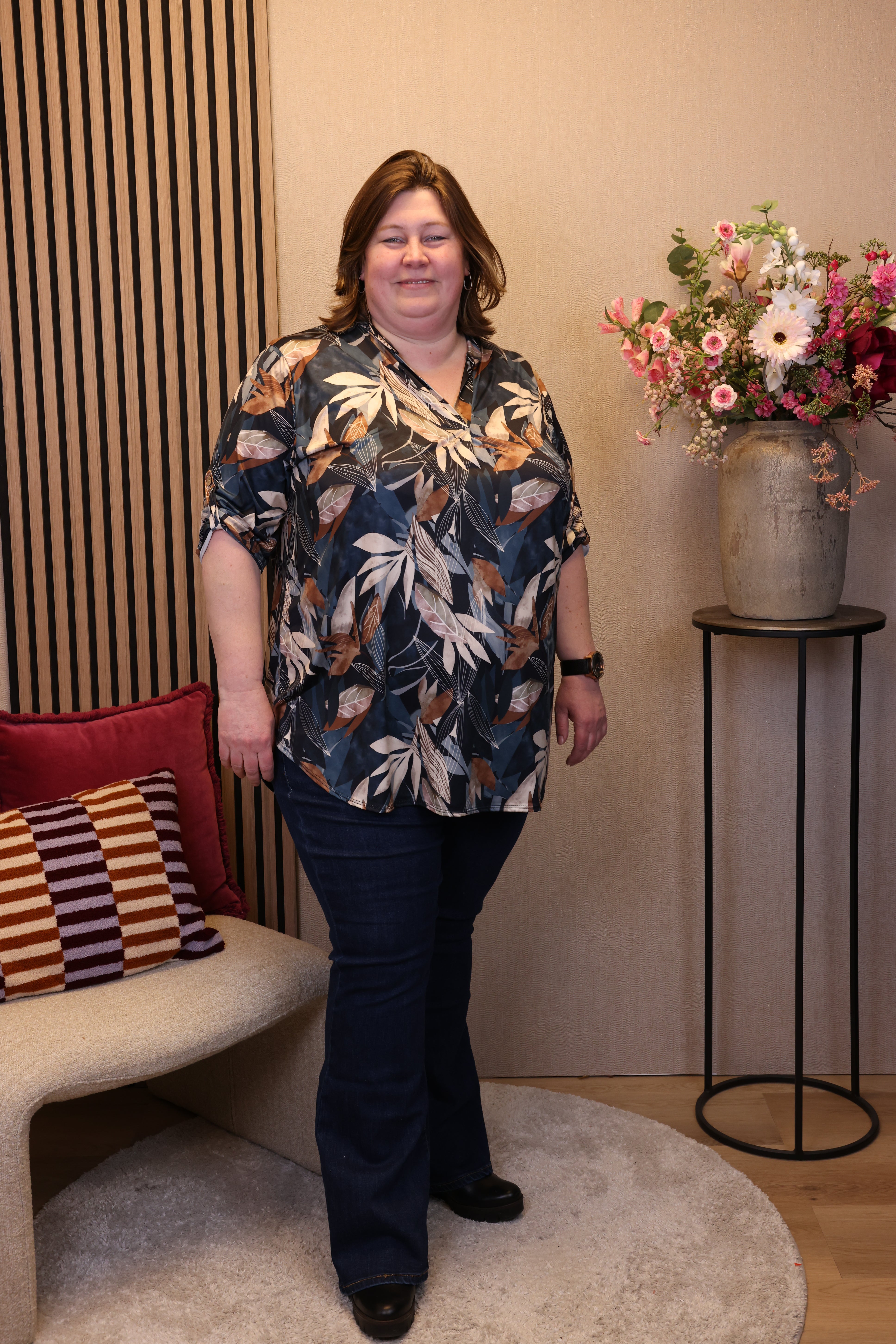 Dora | Bluse schwarz Langarm 52 bis 58