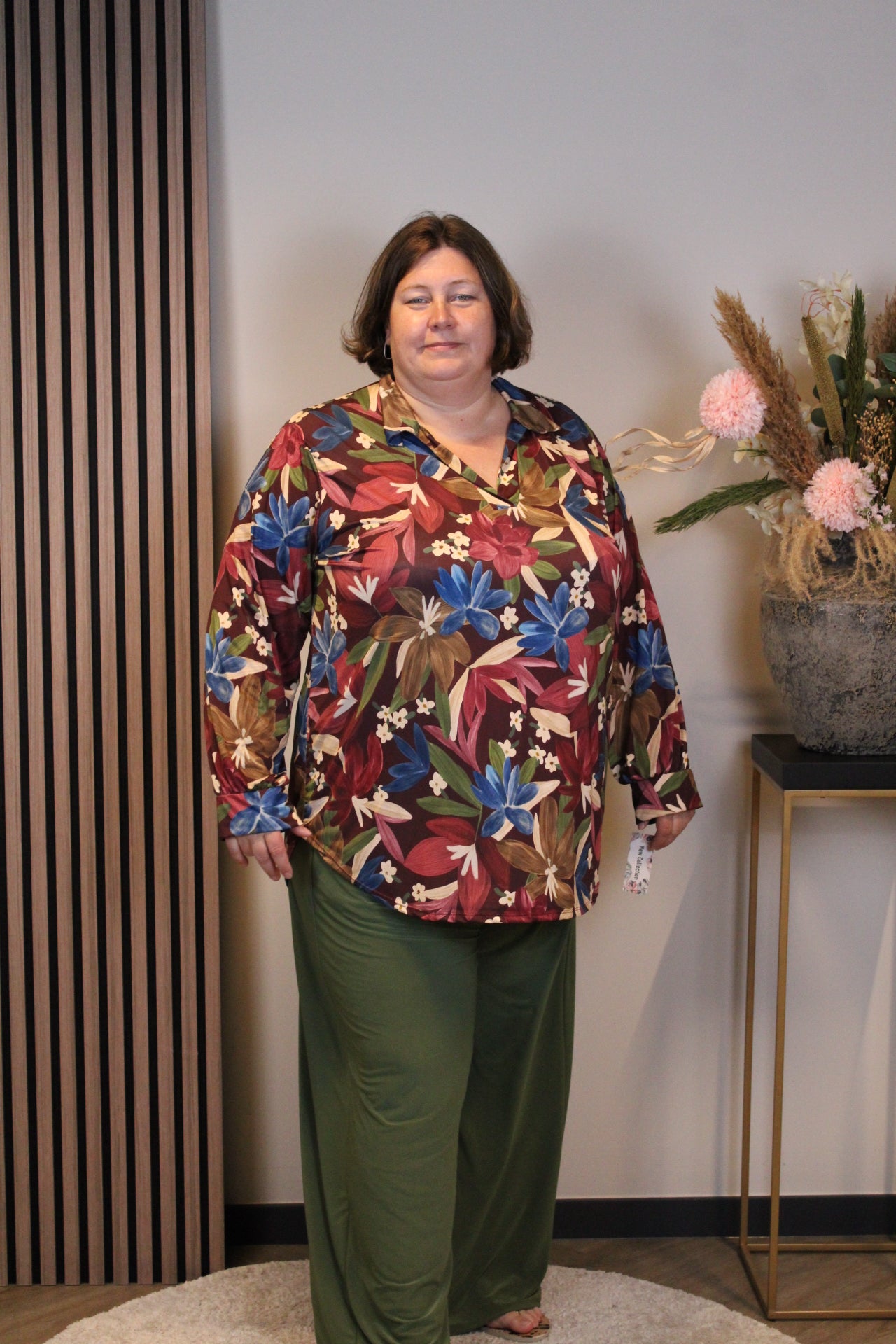 Dora | Bluse schwarz Langarm 52 bis 58