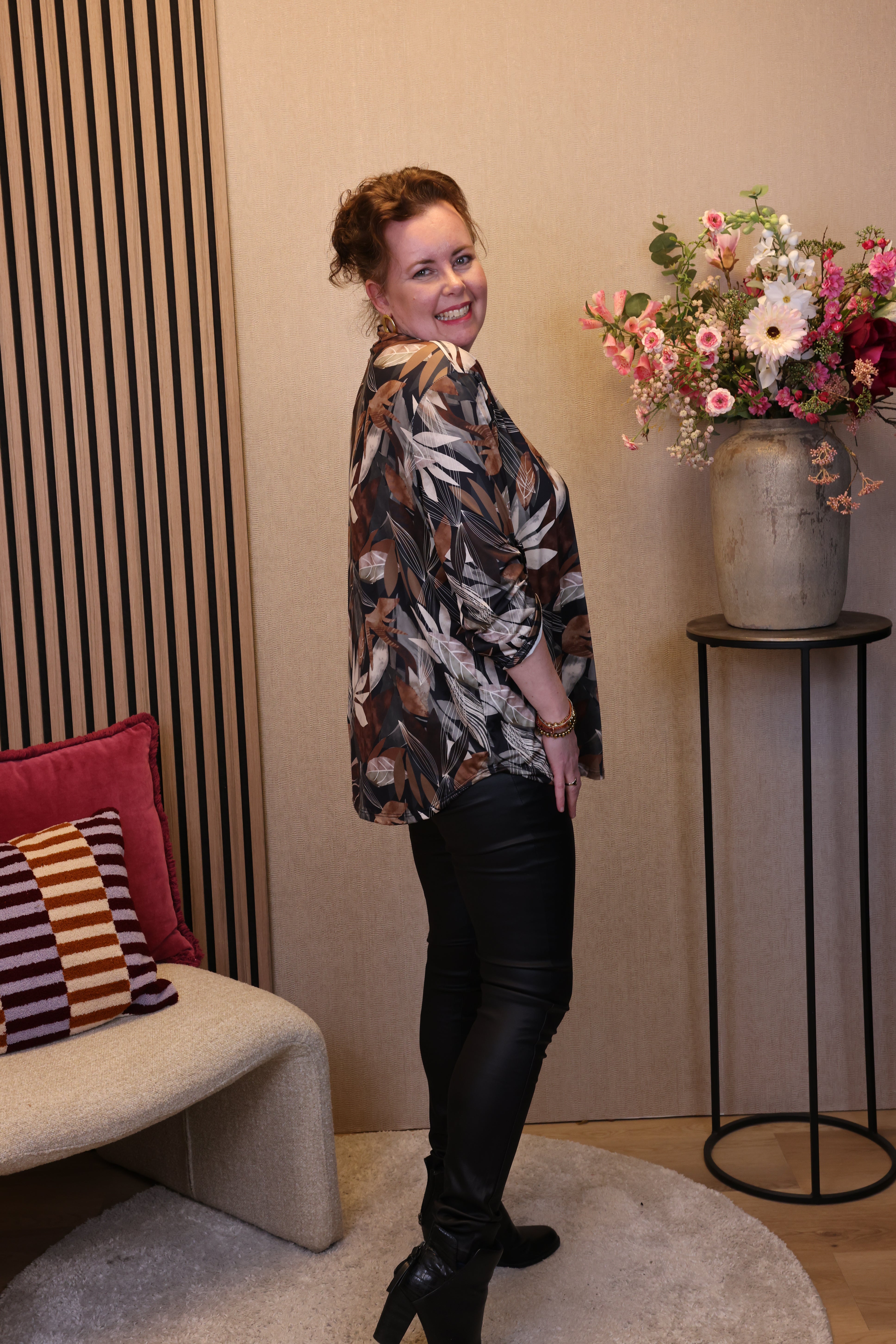 Dora | Bluse schwarz Langarm 52 bis 58