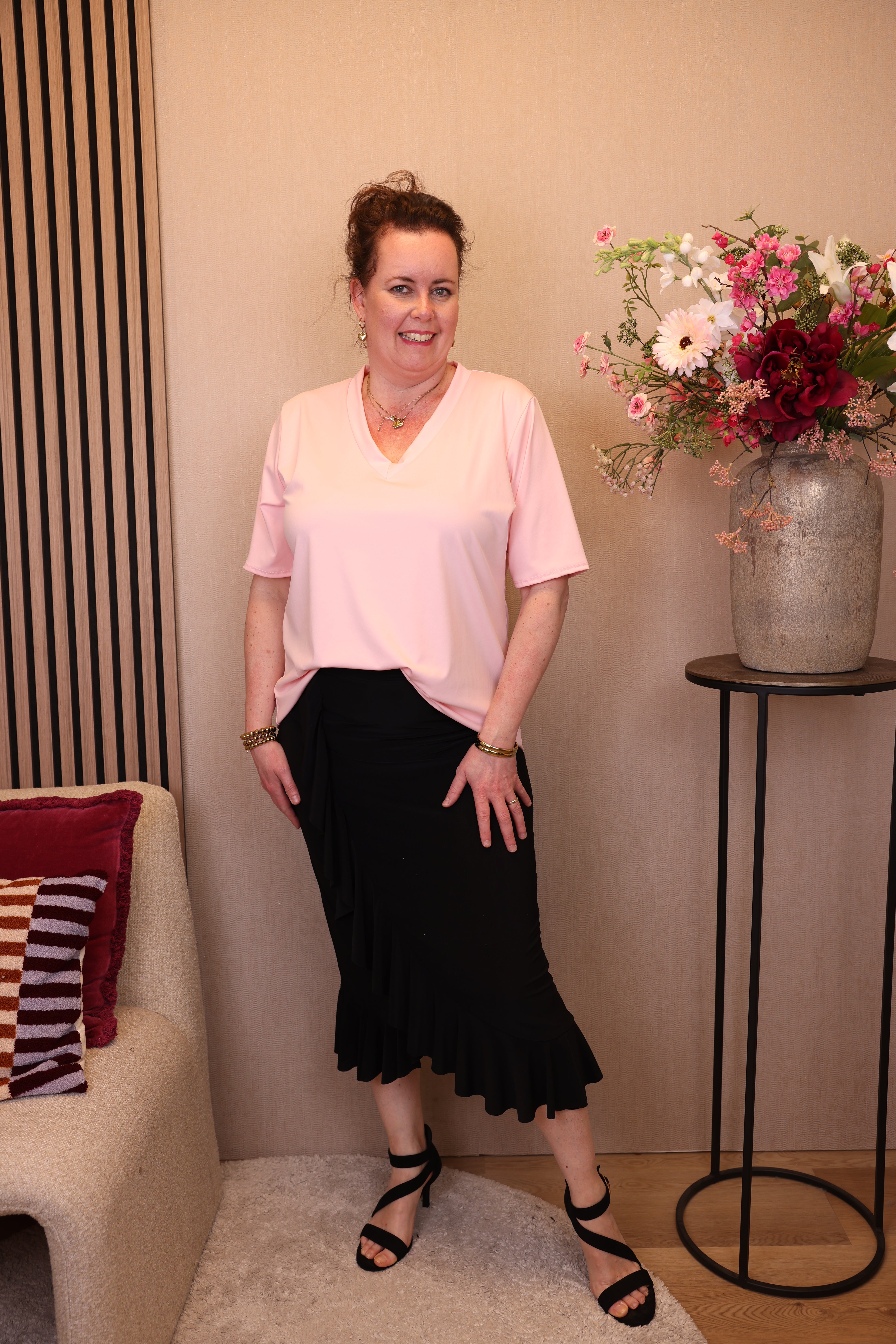 Dora | Bluse schwarz Langarm 52 bis 58