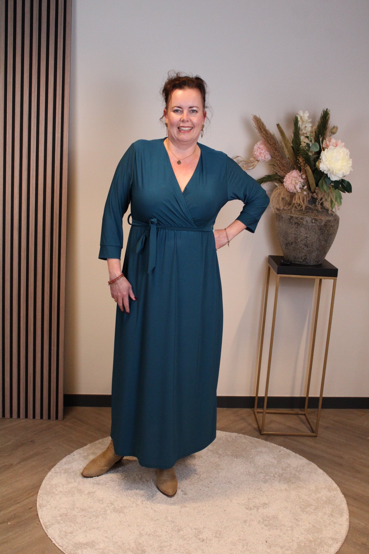 Marise | Blaues Langarmkleid 46 bis 50