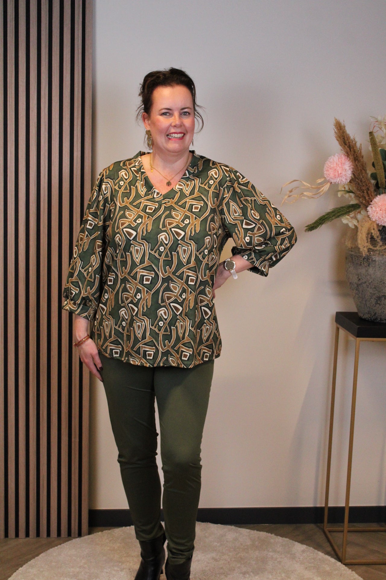 Dora | Bluse schwarz Langarm 52 bis 58