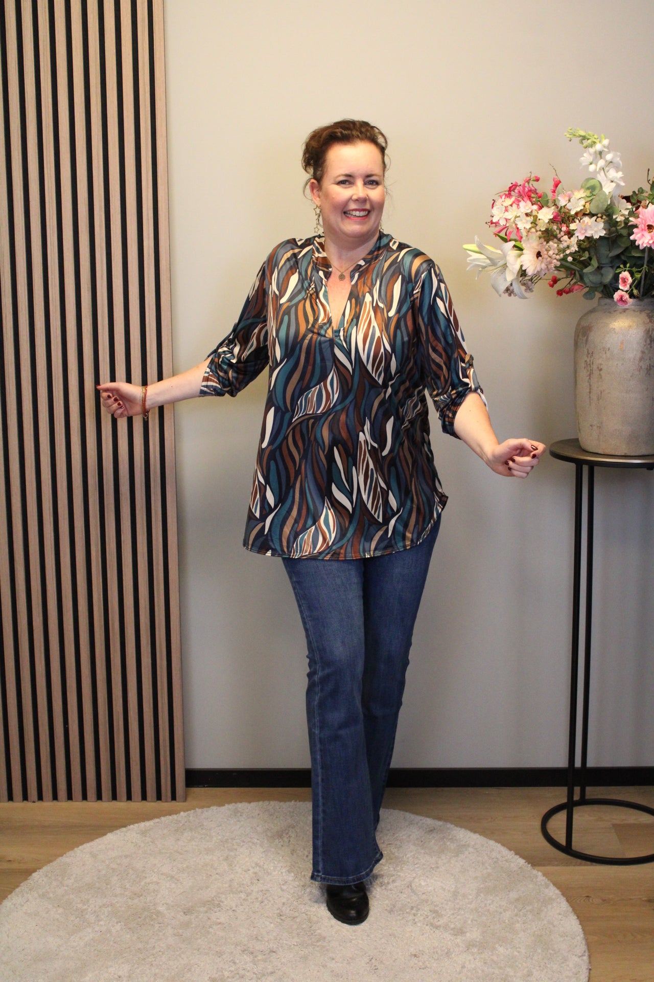 Dora | Bluse schwarz Langarm 38 bis 48