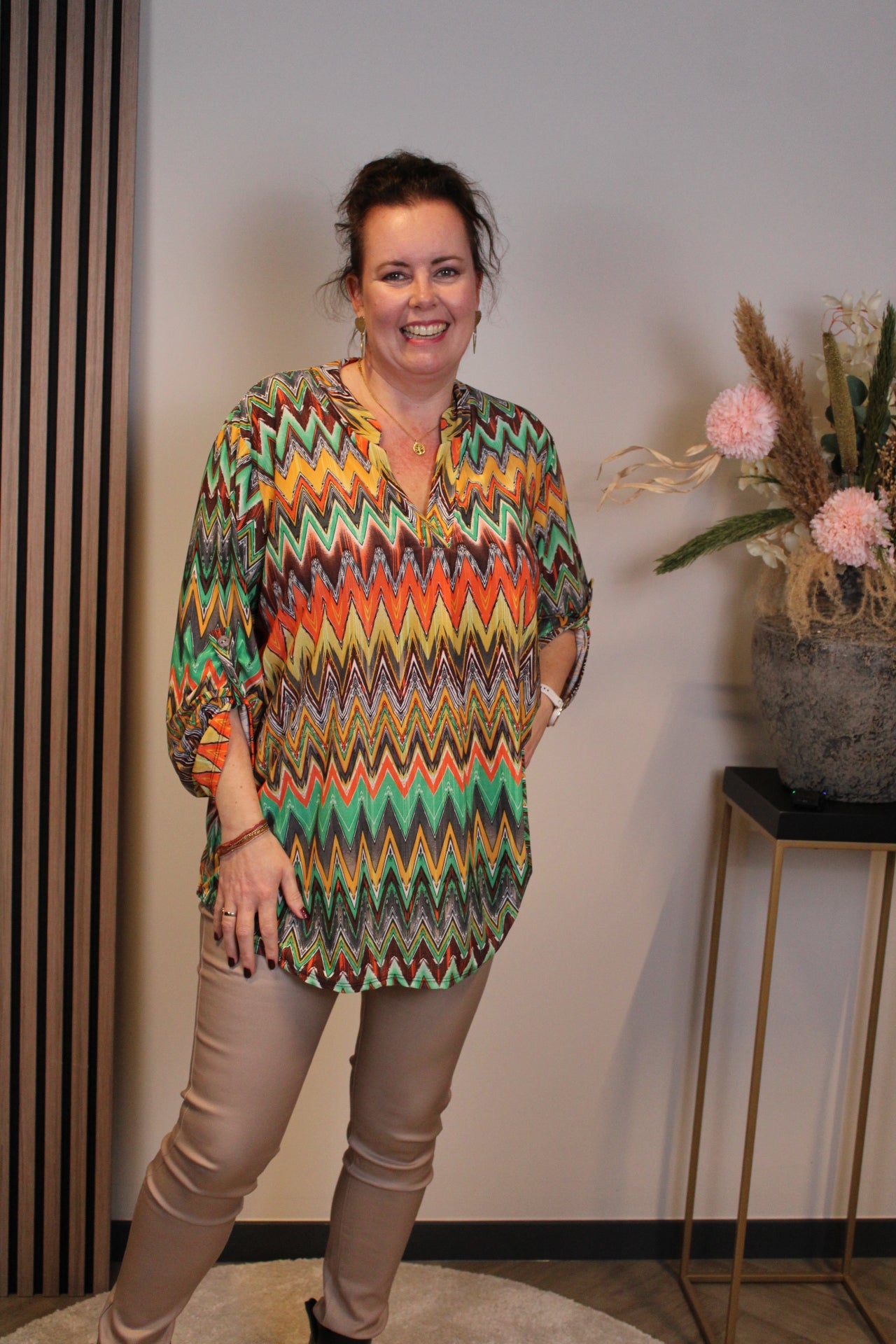 Dora | Bluse schwarz Langarm 48 bis 52