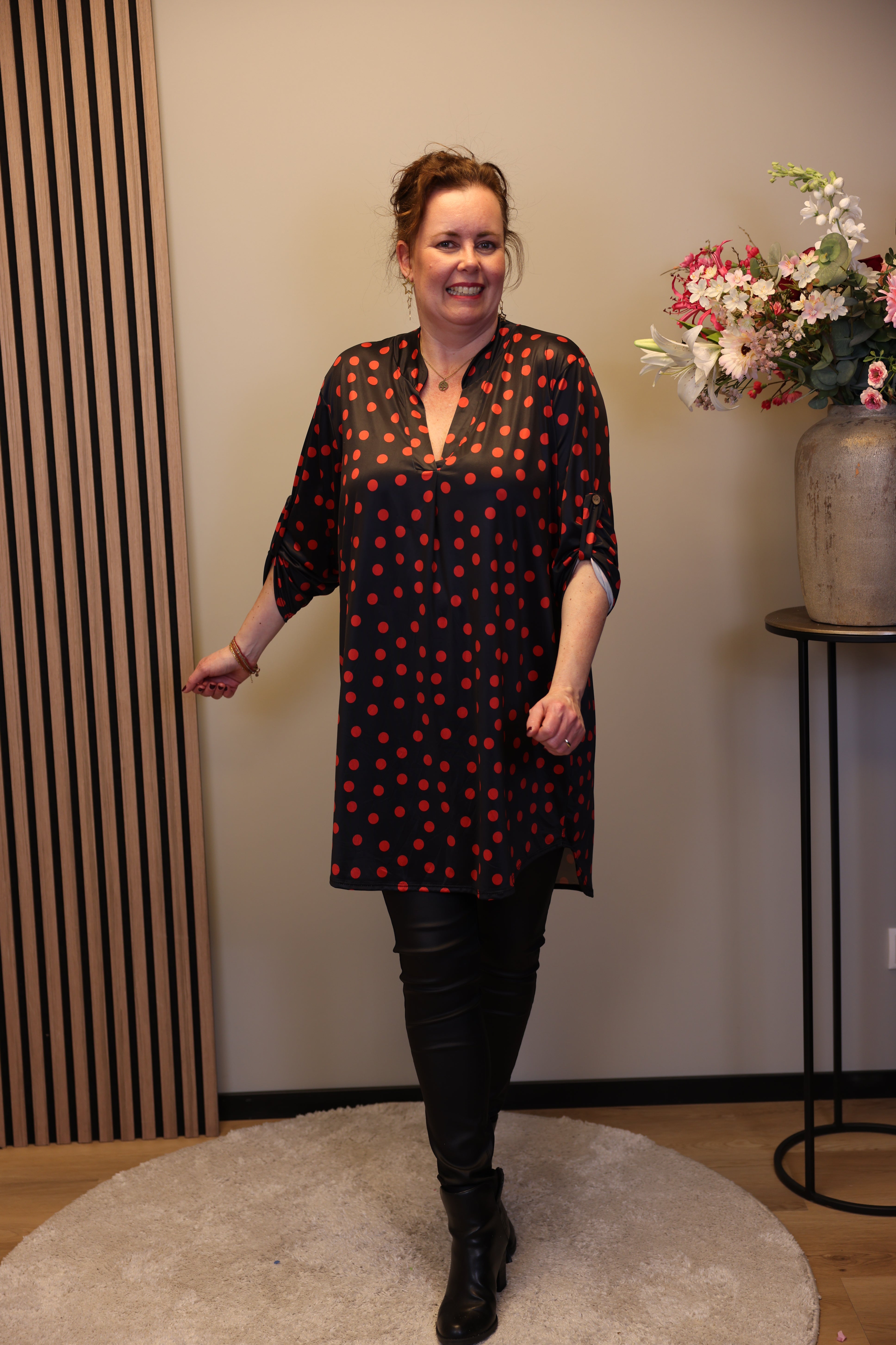 Lana | Blaue Bluse mit Kragen 38 bis 48