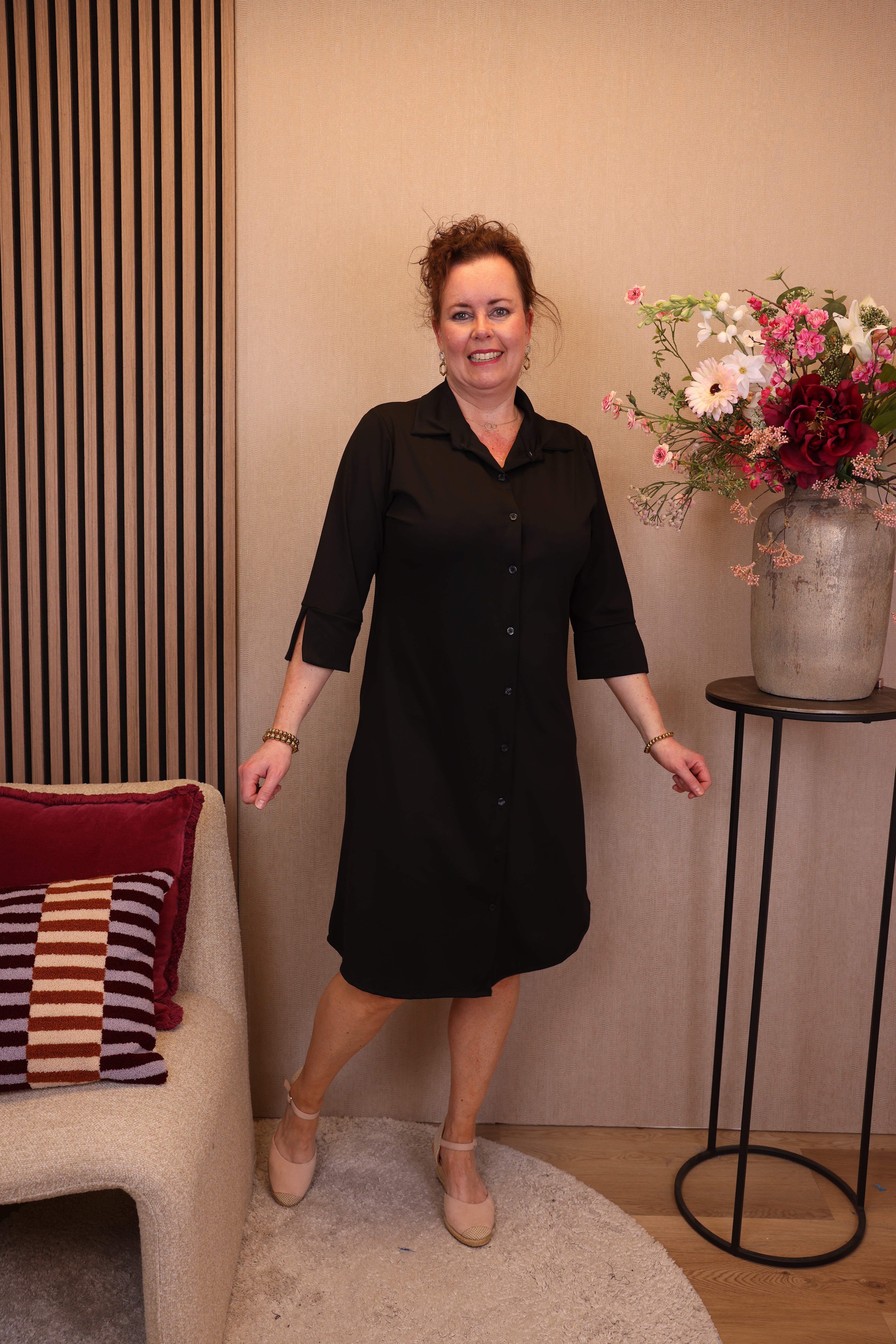 Dora | Bluse schwarz Langarm 52 bis 58