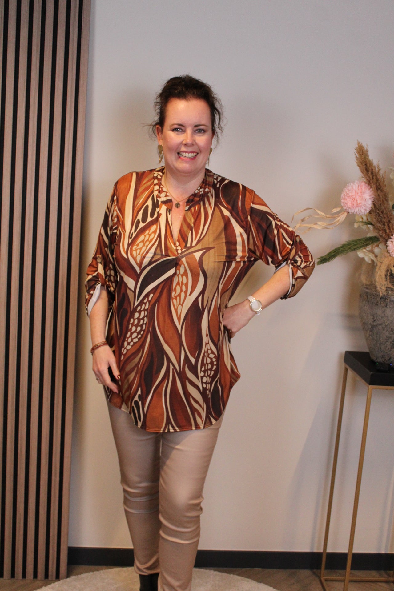 Dora | Bluse schwarz Langarm 52 bis 58