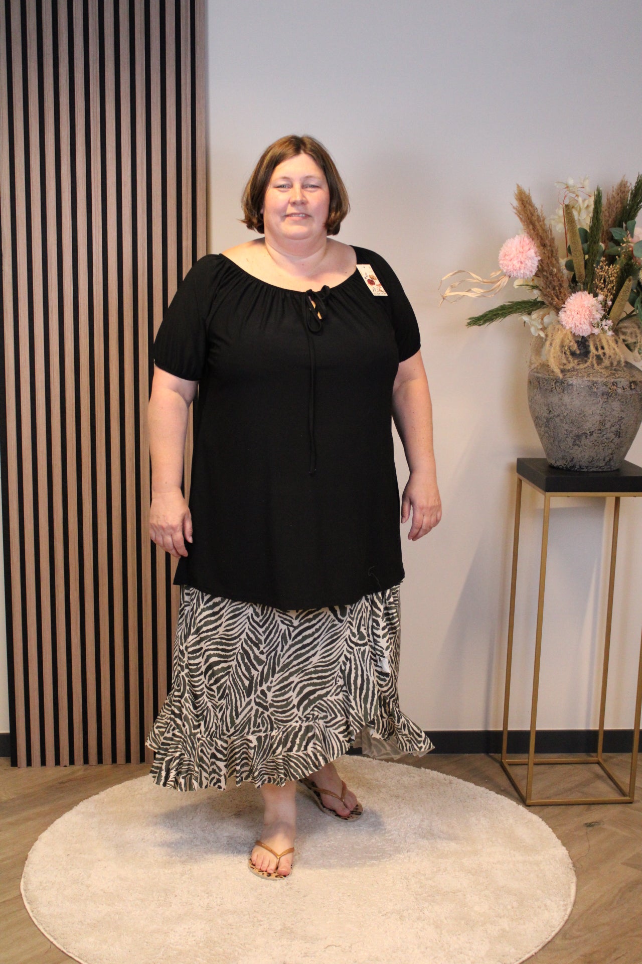 Dora | Bluse schwarz Langarm 52 bis 58