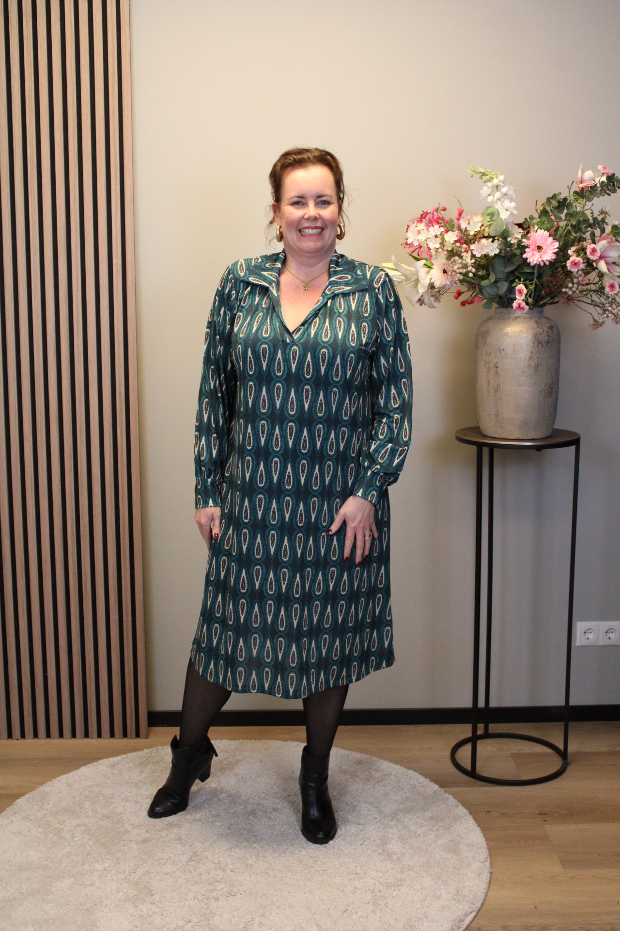 Marise | Blaues Langarmkleid 46 bis 50