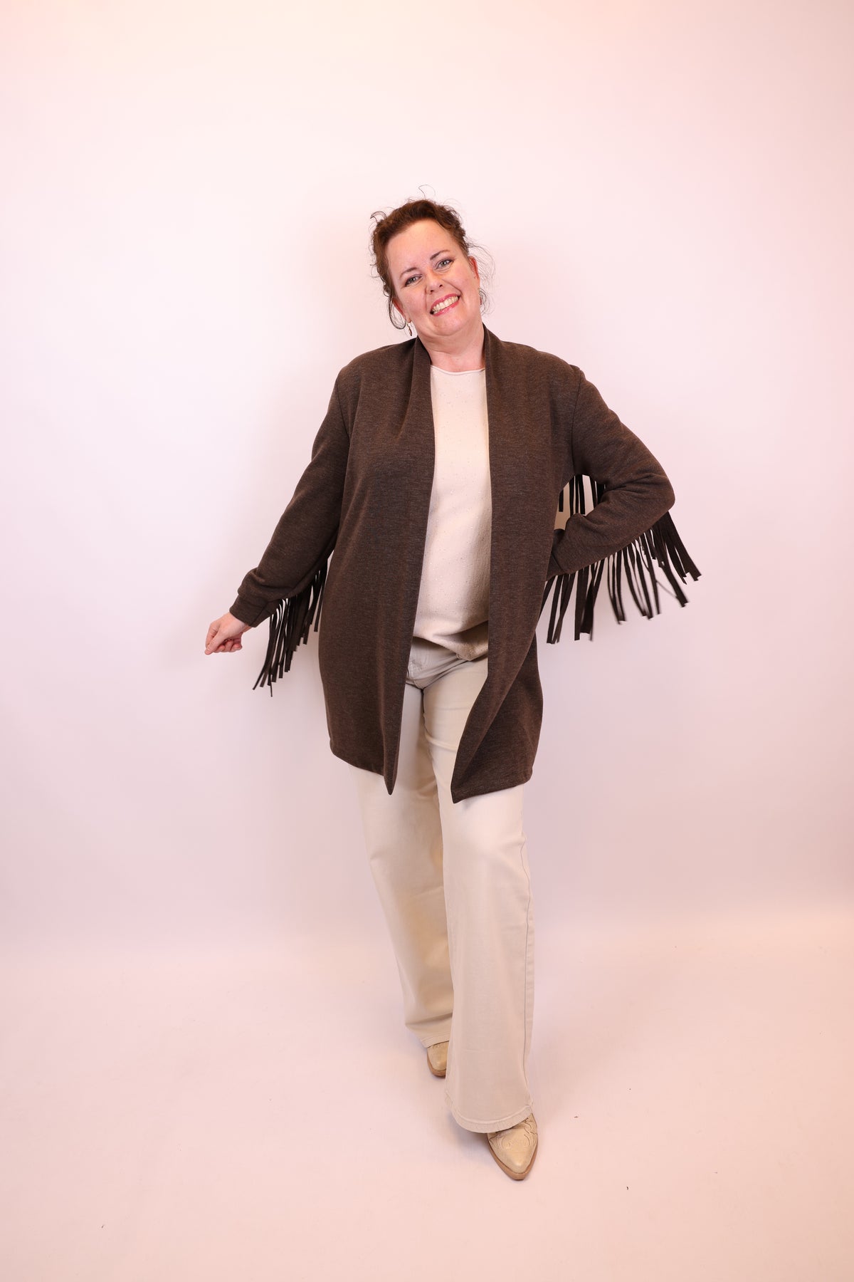 Mara | Bluse weiß Langarm 38 bis 48