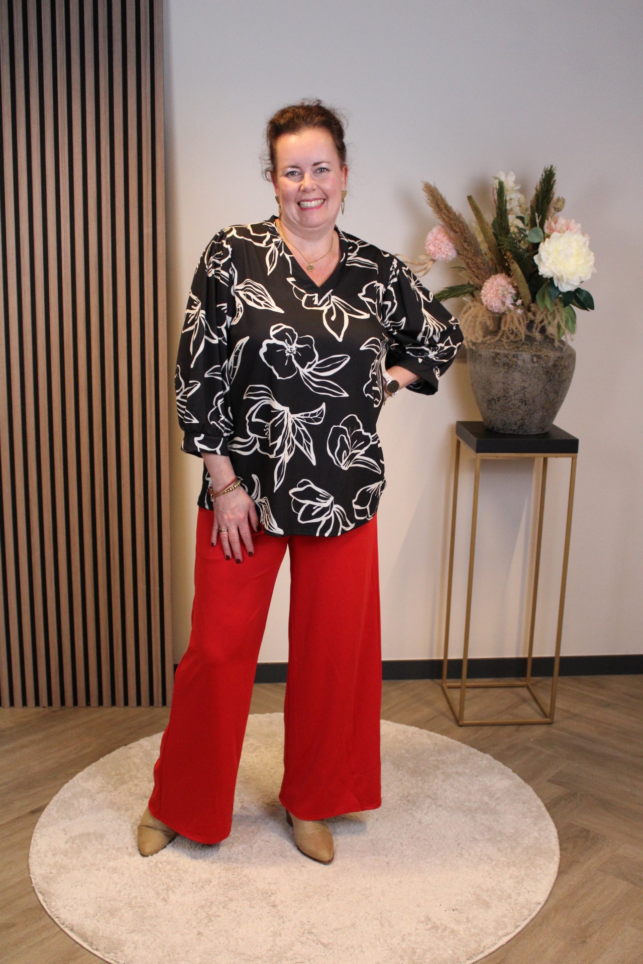 Dora | Bluse schwarz Langarm 52 bis 58