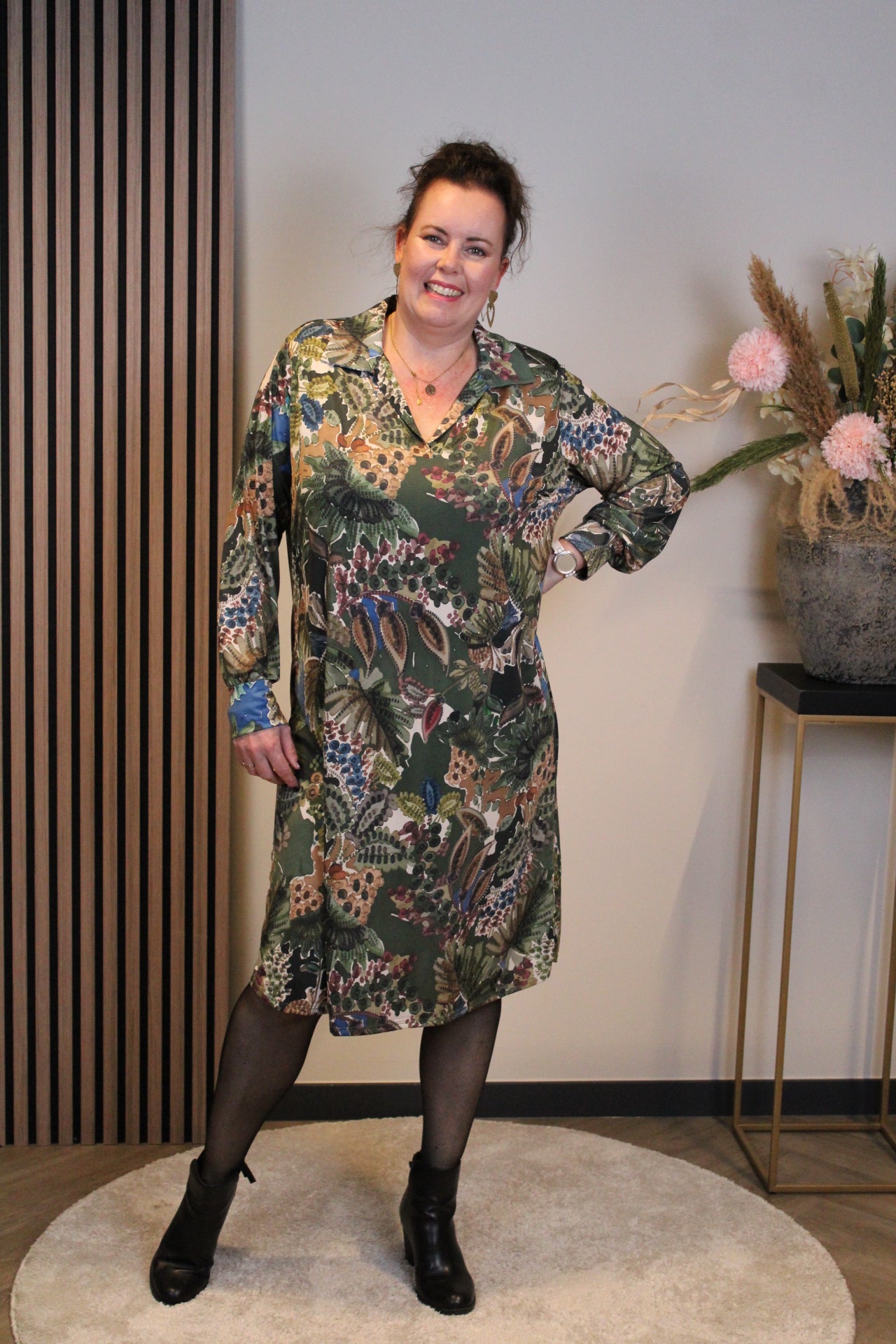 Marise | Blaues Langarmkleid 46 bis 50