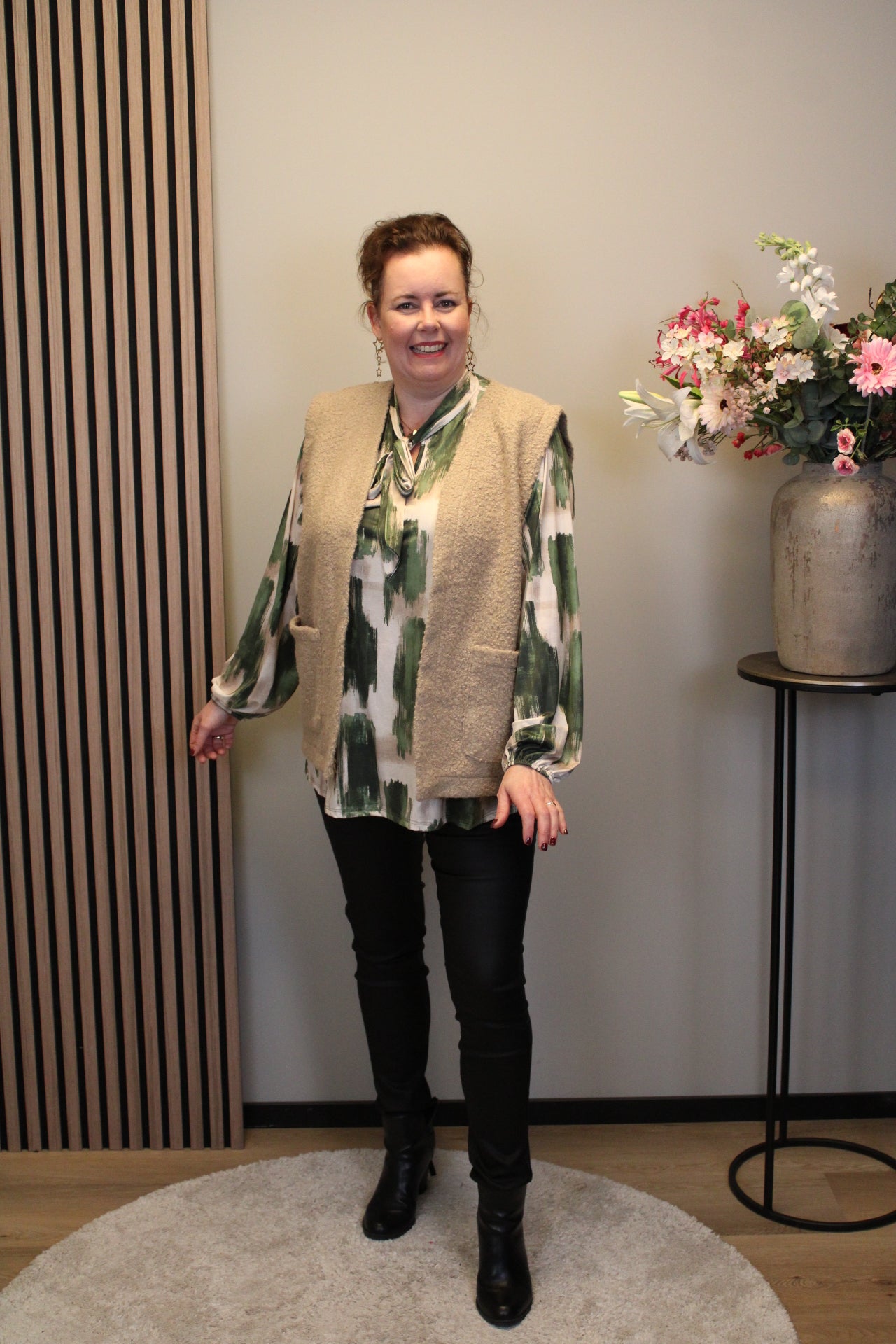 Hilda | Bluse grün Langarm 48 bis 52