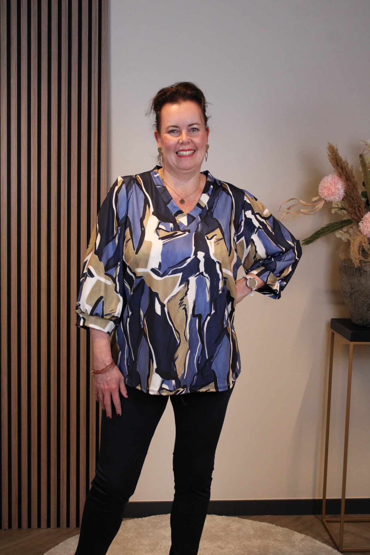 Dora | Bluse schwarz Langarm 52 bis 58