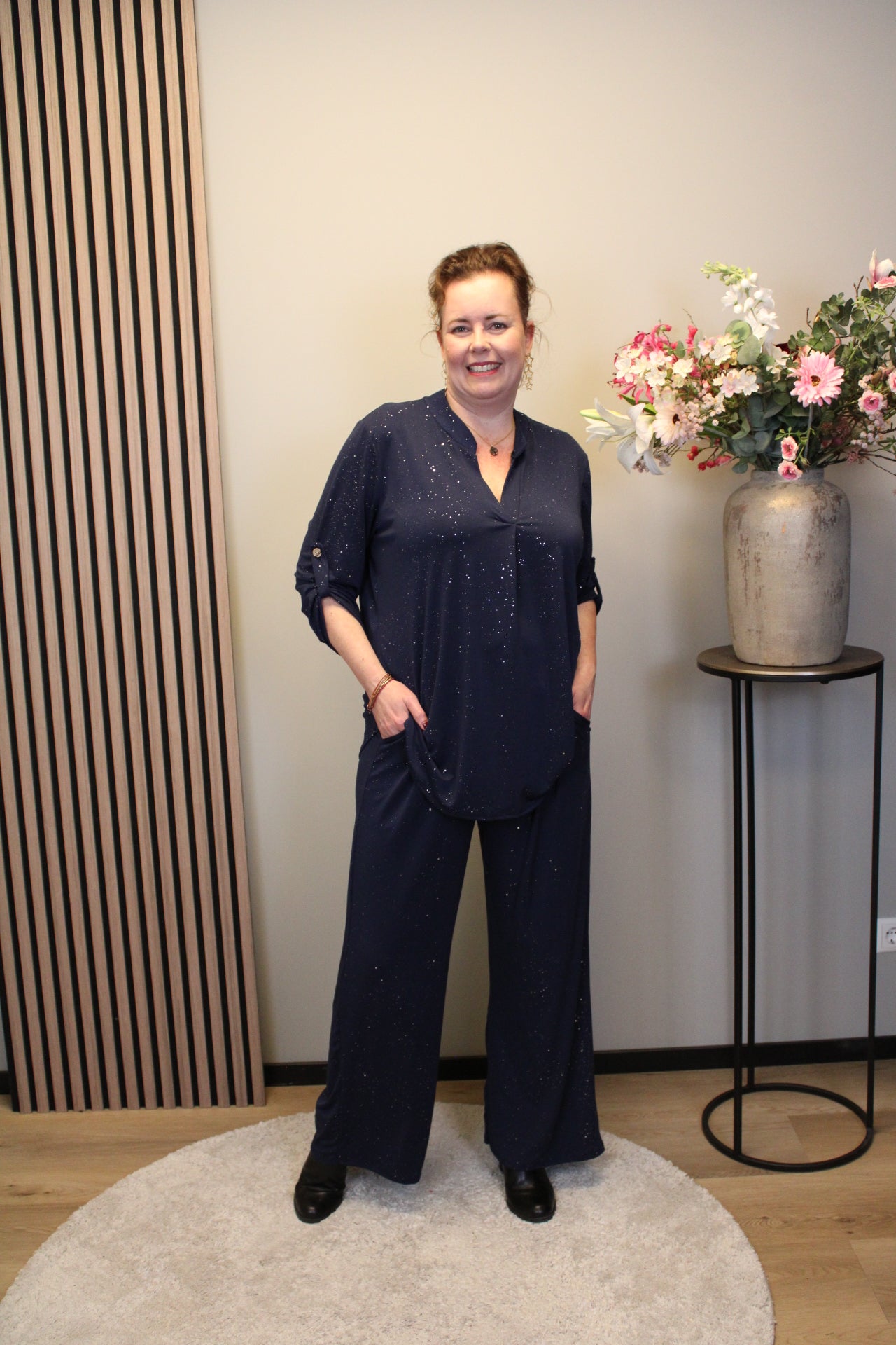 Dora | Bluse schwarz Langarm 52 bis 58