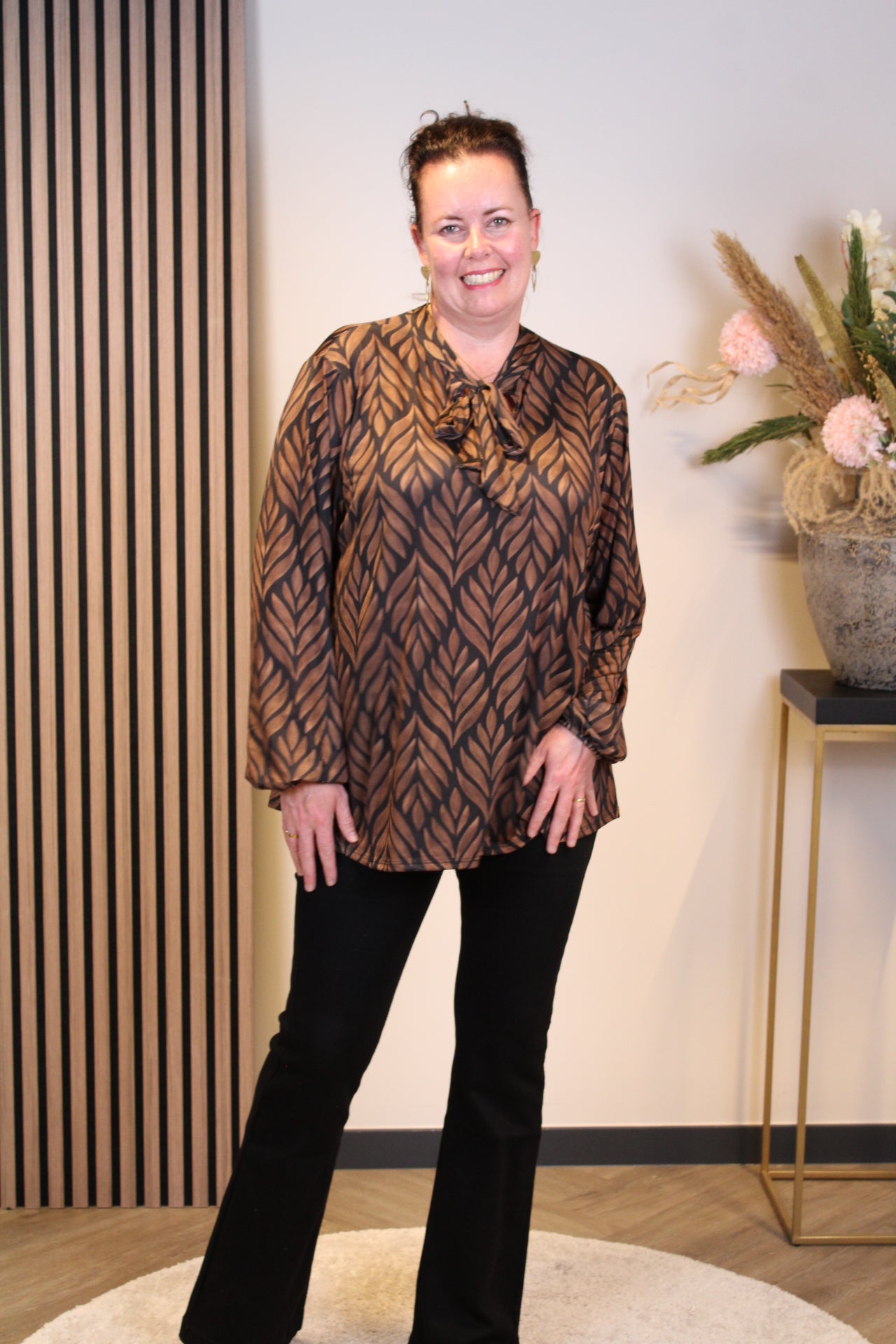 Dora | Bluse schwarz Langarm 52 bis 58
