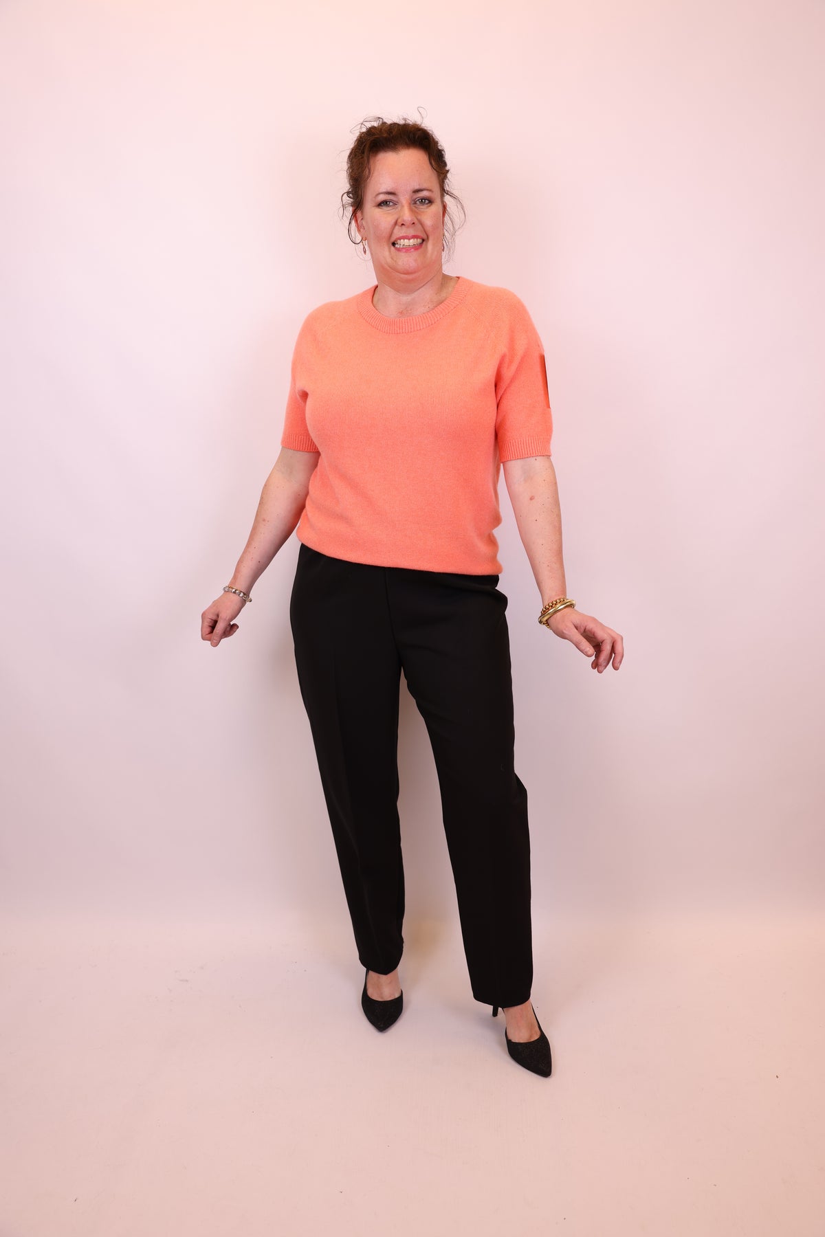 Dora | Bluse schwarz Langarm 52 bis 58
