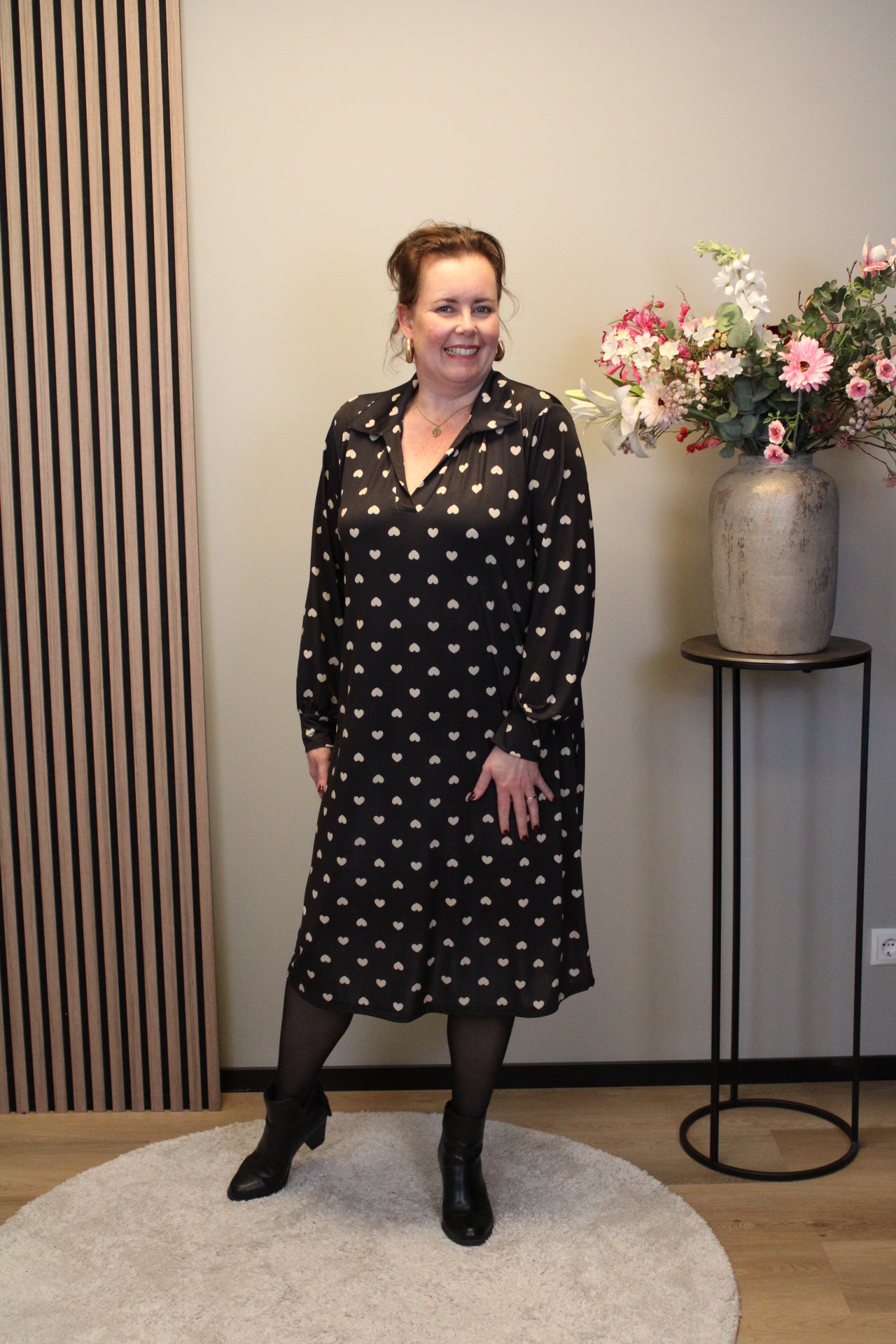 Christa | Grünes Kleid mit langen Ärmeln, Größe 38 bis 44