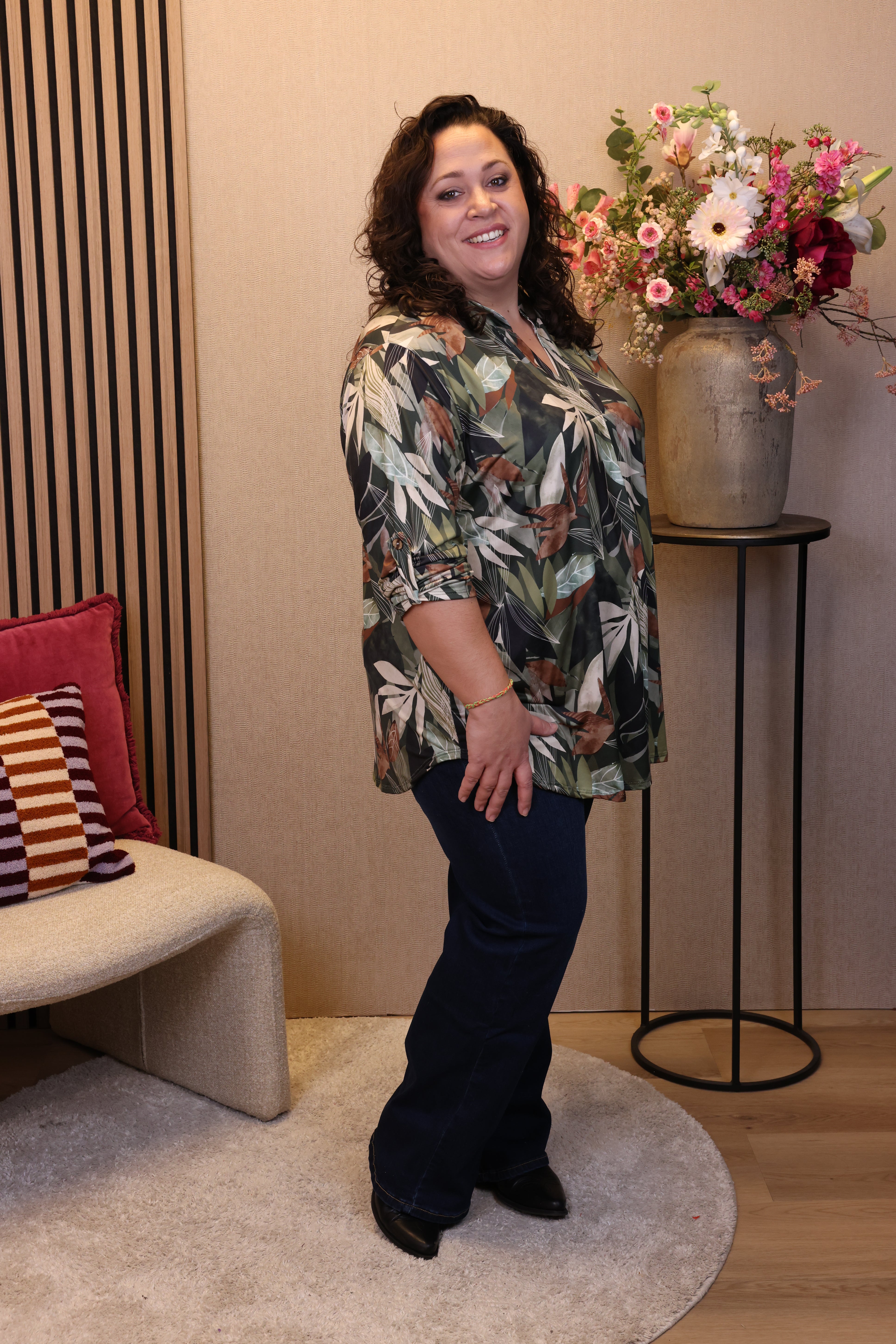 Dora | Bluse schwarz Langarm 52 bis 58