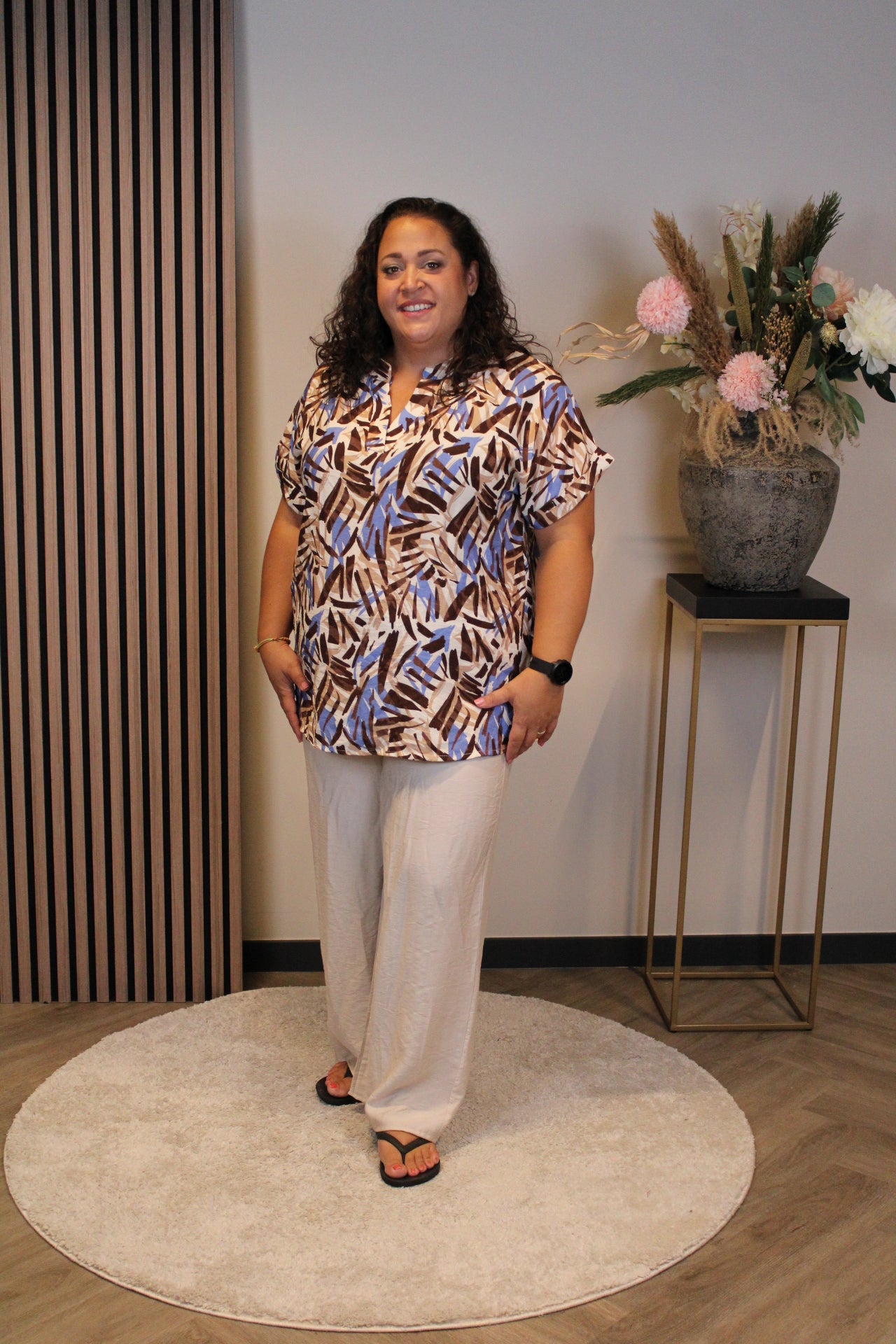 Nicole | beige Viskosehose 44 bis 48