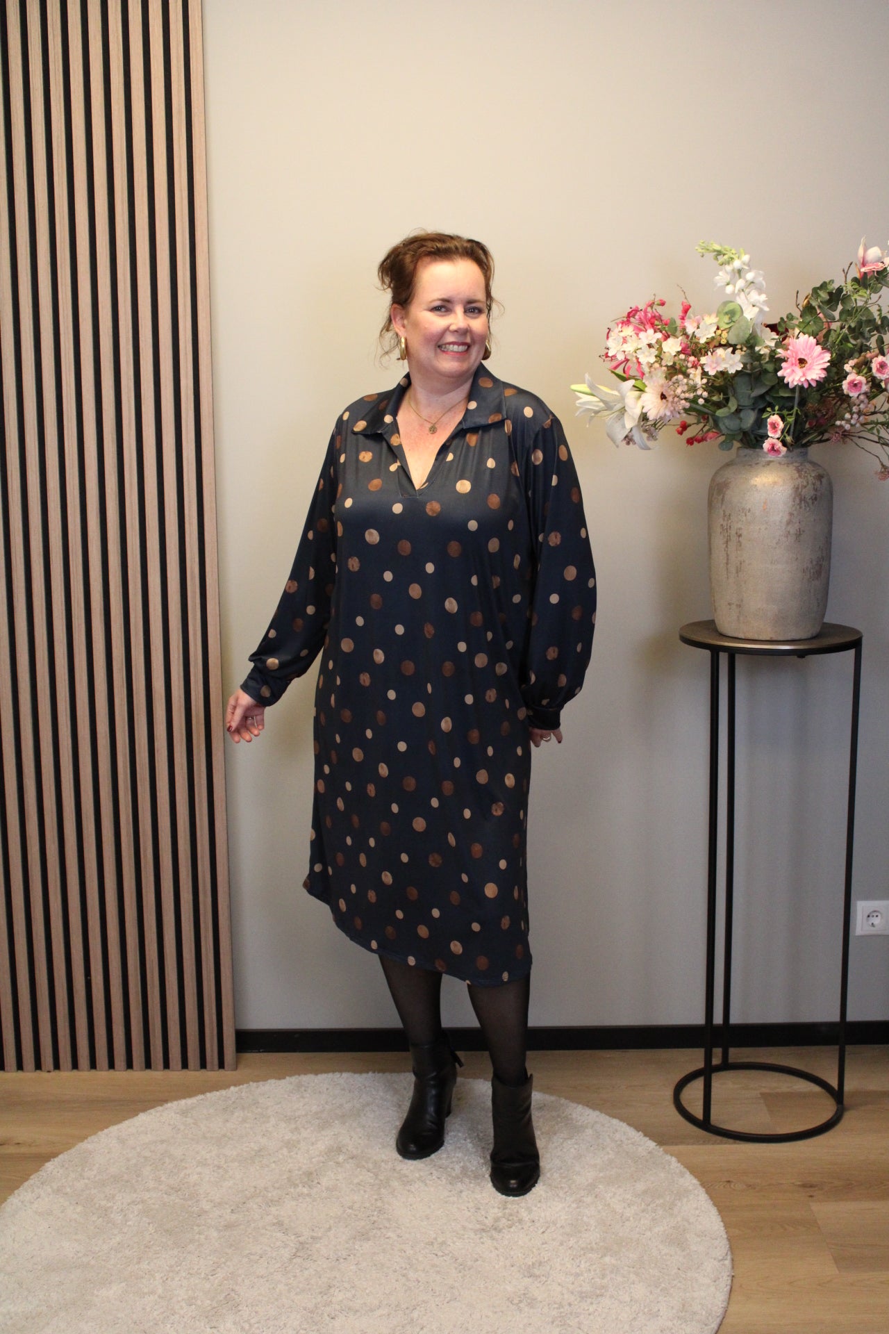 Christa | Grünes Kleid mit langen Ärmeln, Größe 38 bis 44