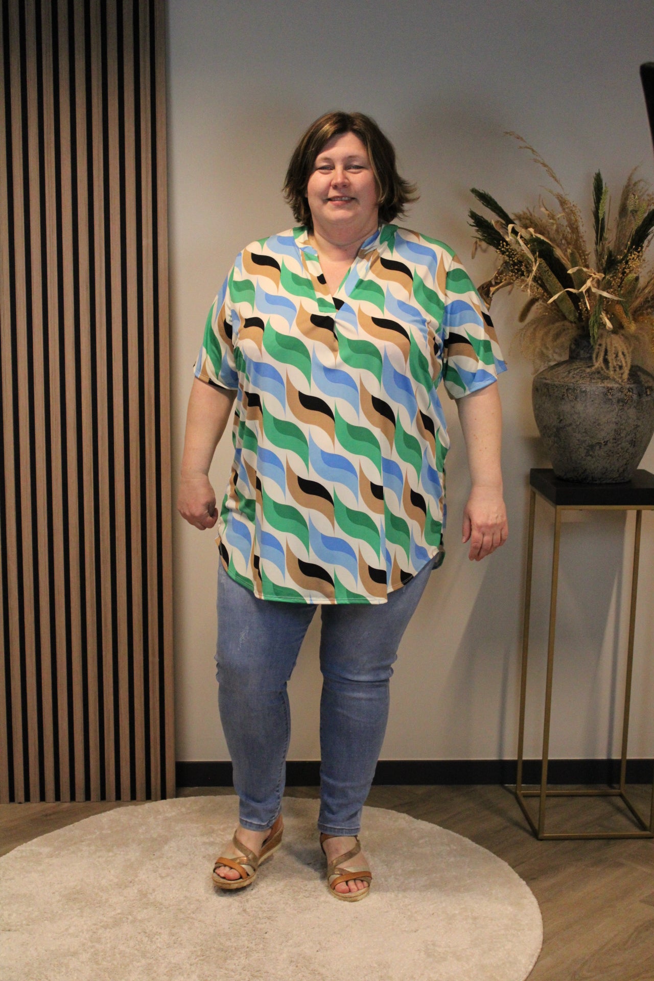 Dora | Bluse schwarz Langarm 52 bis 58