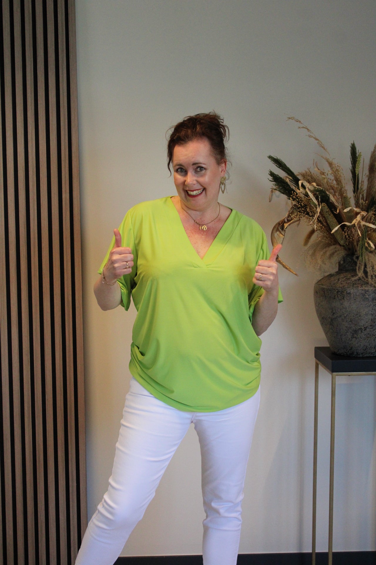 Mayra | Bluse Kurzarm Grün 40 bis 48
