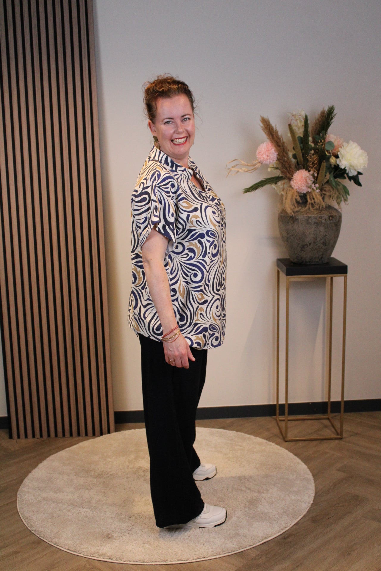 Dora | Bluse schwarz Langarm 52 bis 58