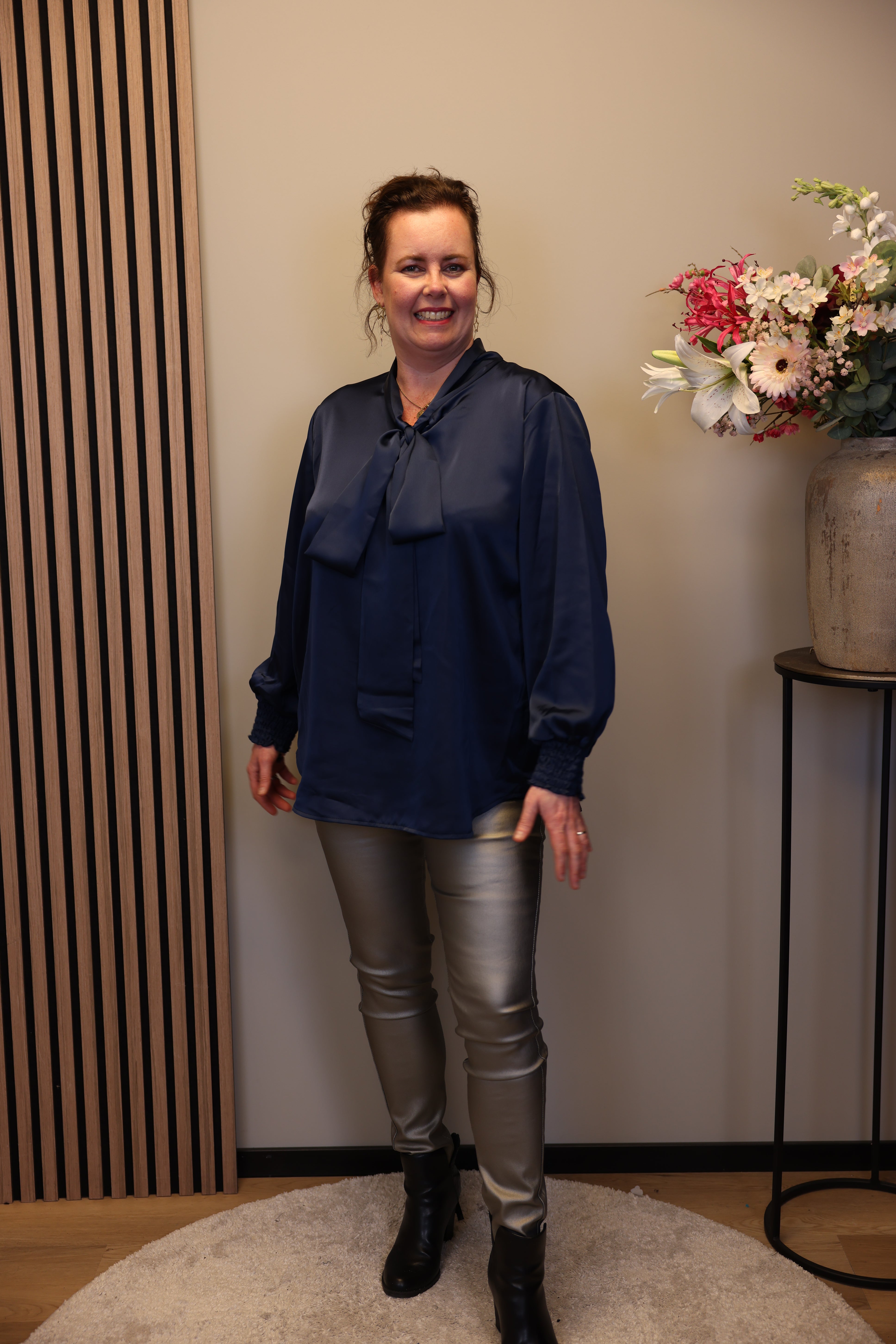 Dora | Bluse schwarz Langarm 52 bis 58