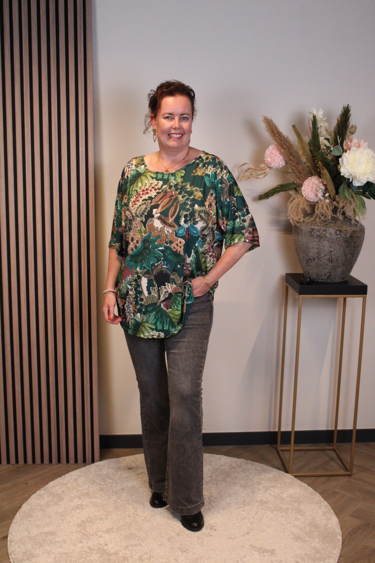 Dora | Bluse schwarz Langarm 52 bis 58