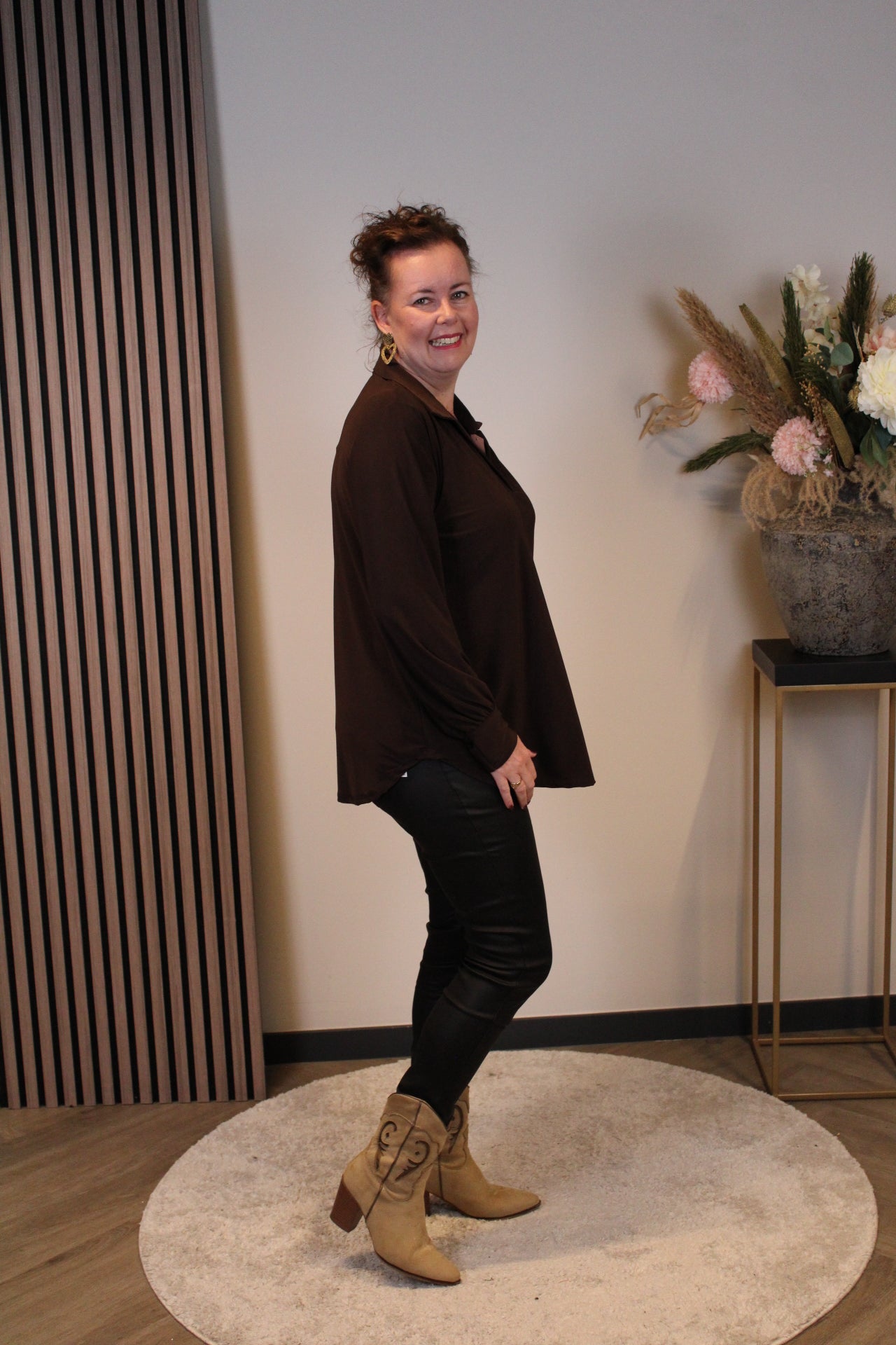 Sara | Bluse mit Kragen schwarz 48 bis 52