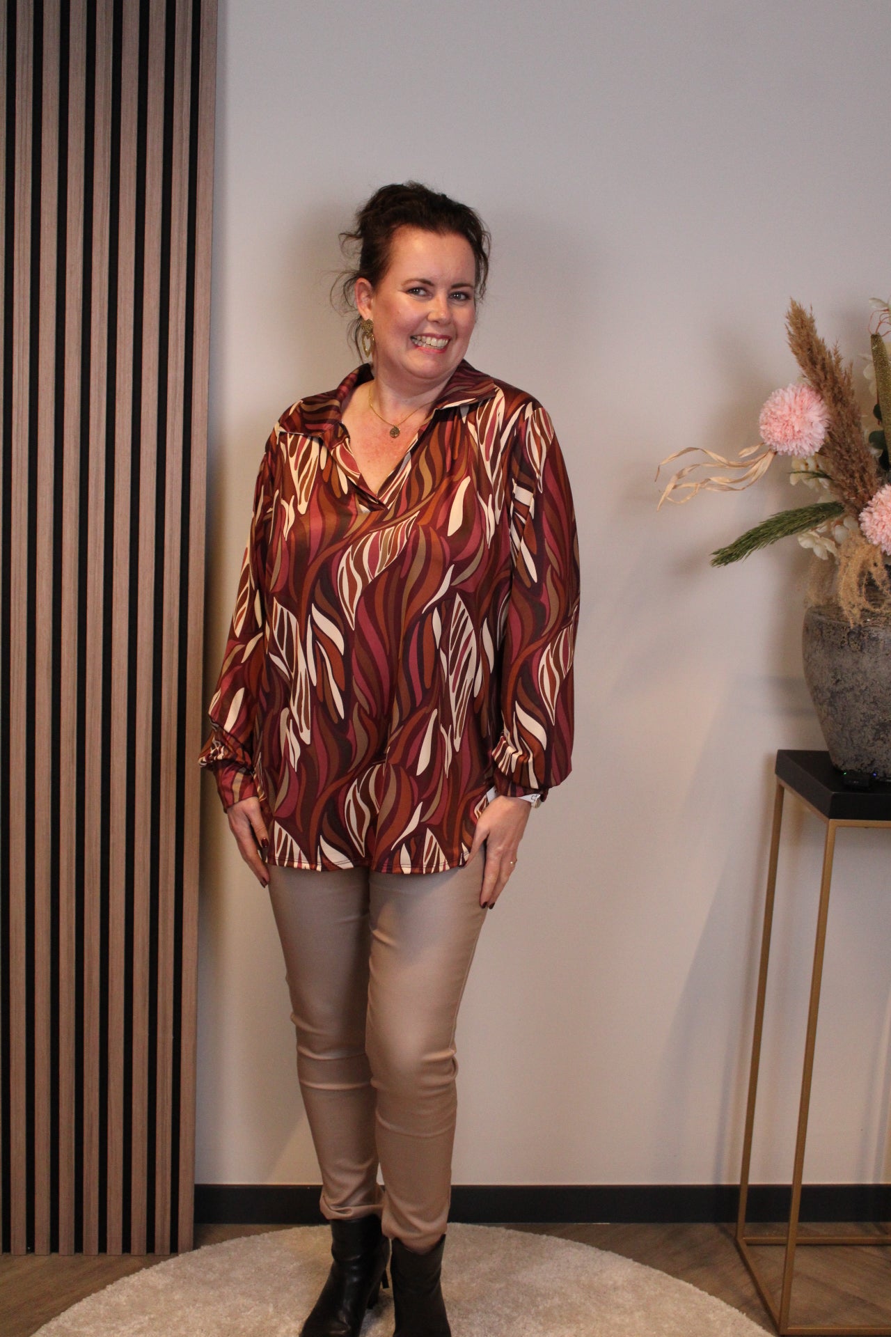 Dora | Bluse schwarz Langarm 52 bis 58