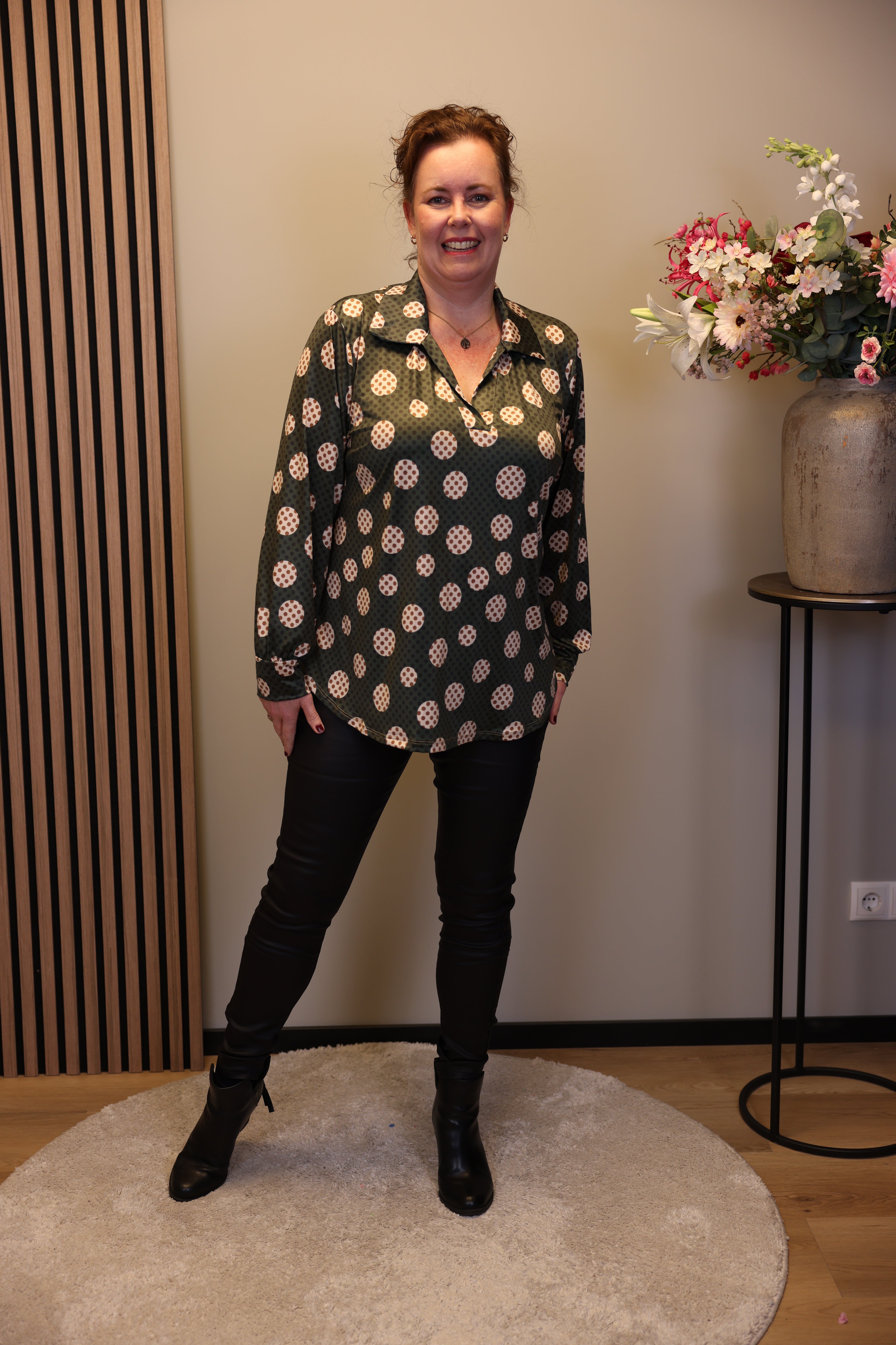 Dora | Bluse schwarz Langarm 52 bis 58