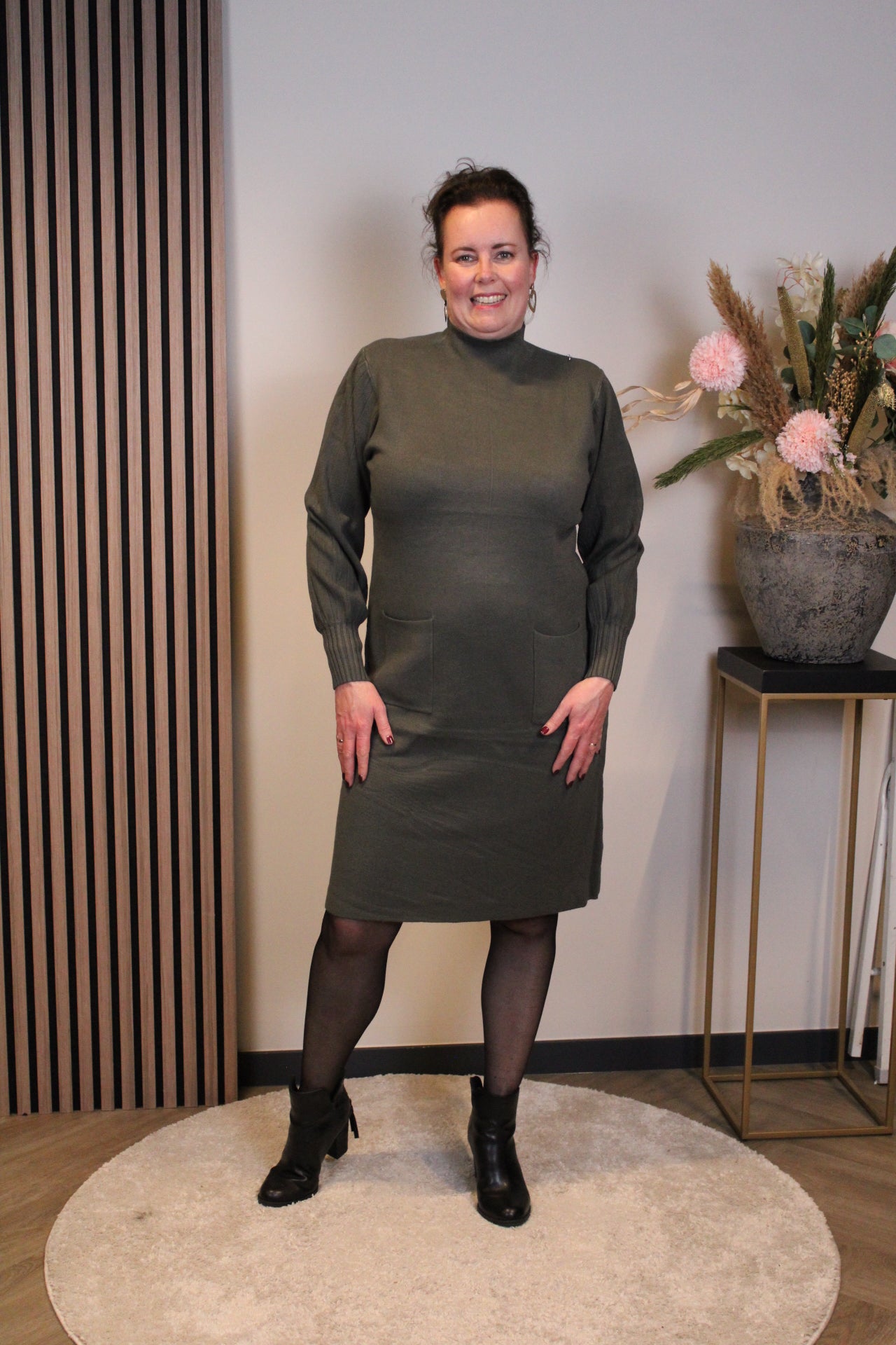 Britt | Blaues Langarmkleid 38 bis 44