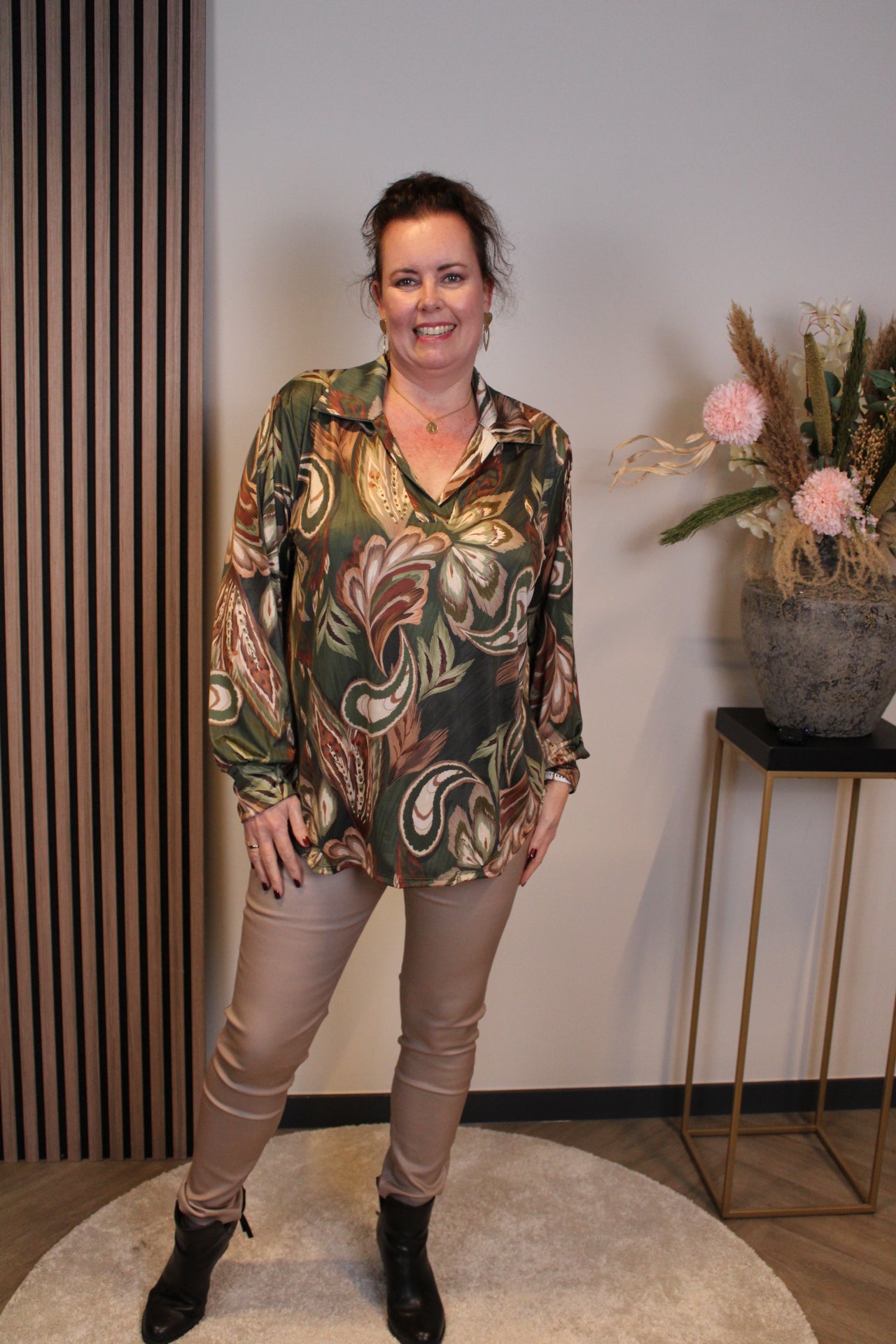 Dora | Bluse schwarz Langarm 52 bis 58