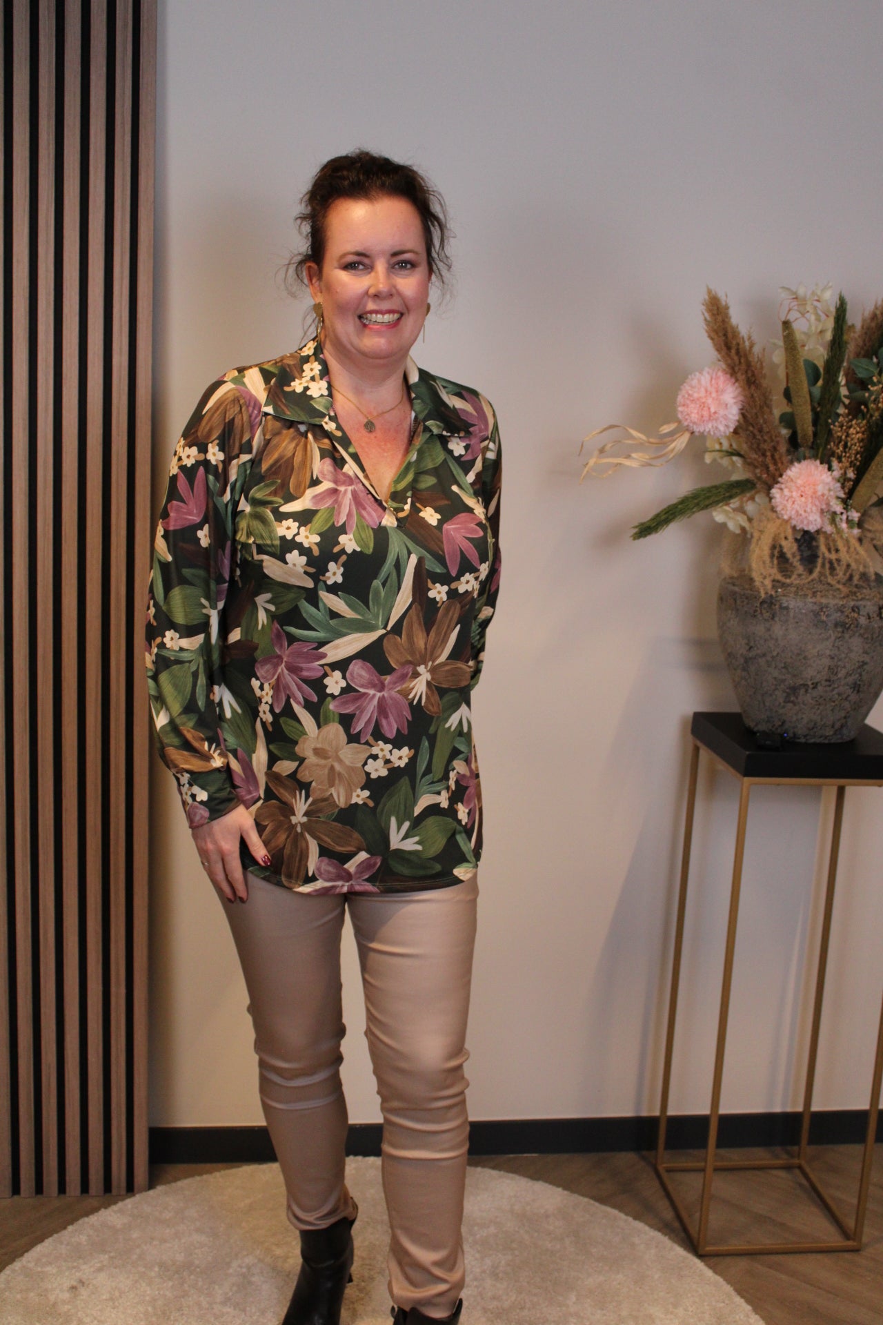 Verona | Bluse mit Kragen blau 48 bis 52