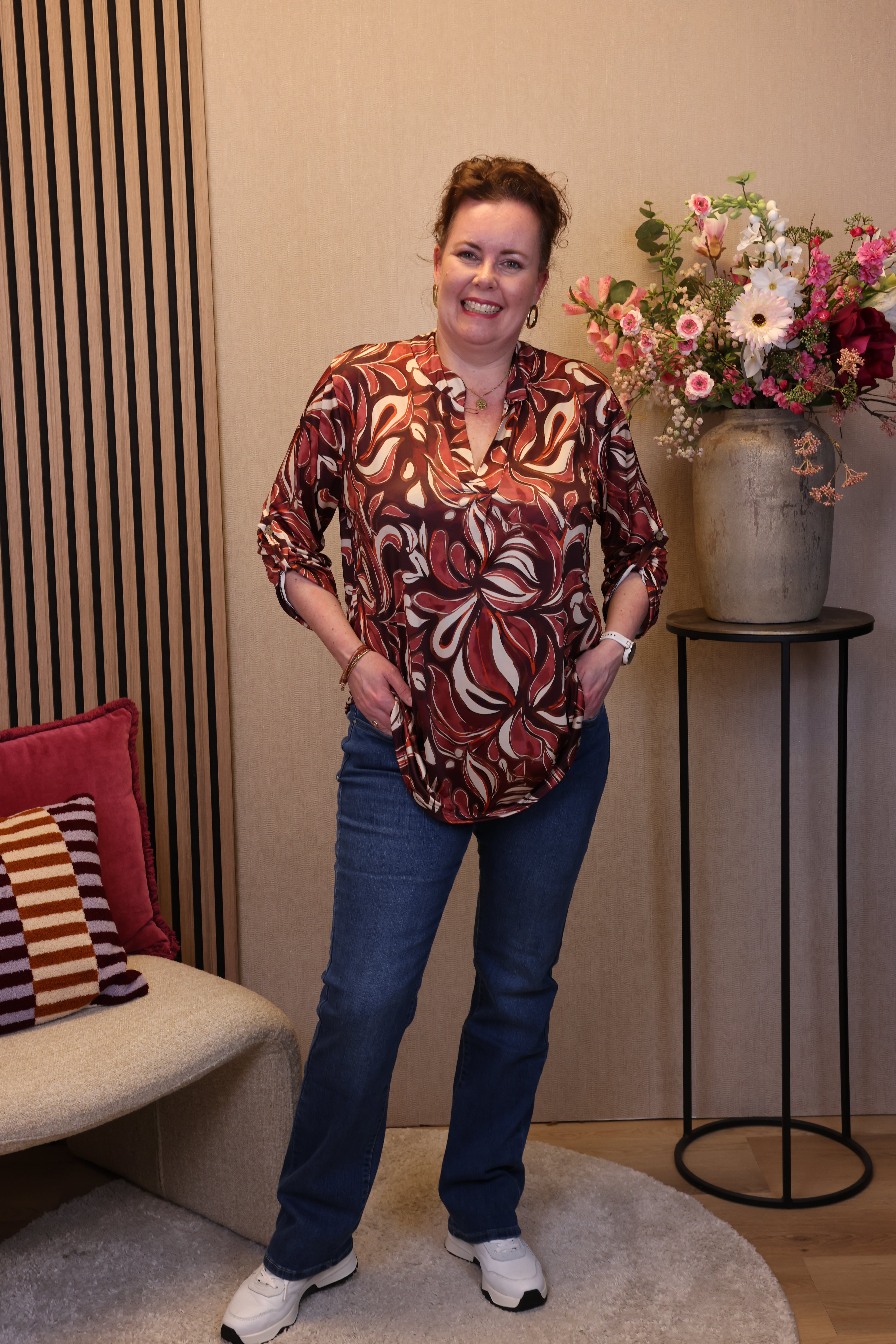 Dora | Bluse schwarz Langarm 52 bis 58