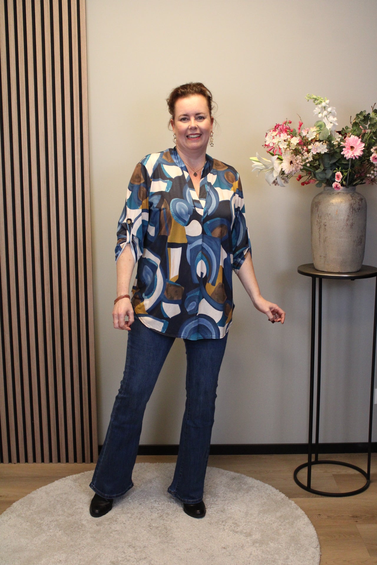 Dora | Bluse schwarz Langarm 38 bis 48