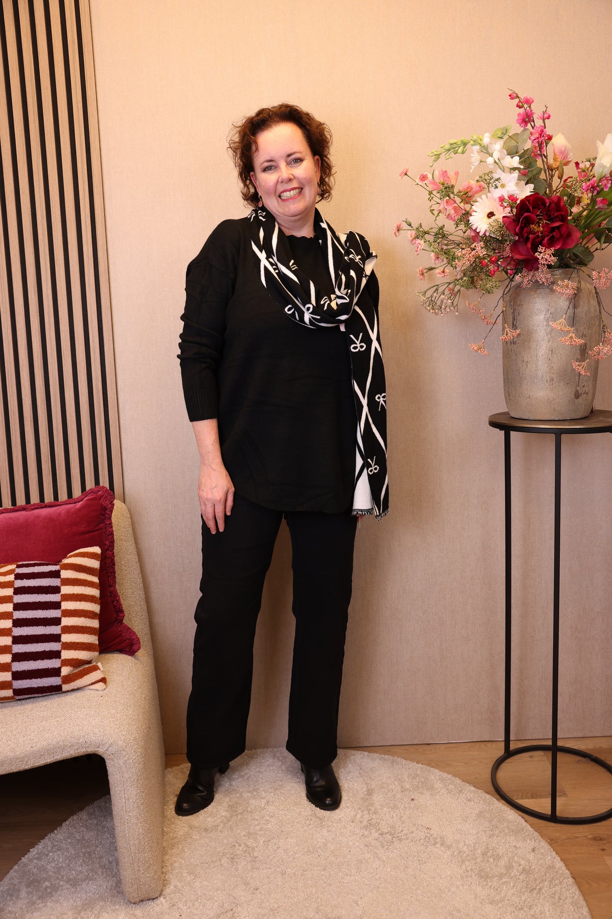 Dora | Bluse schwarz Langarm 52 bis 58