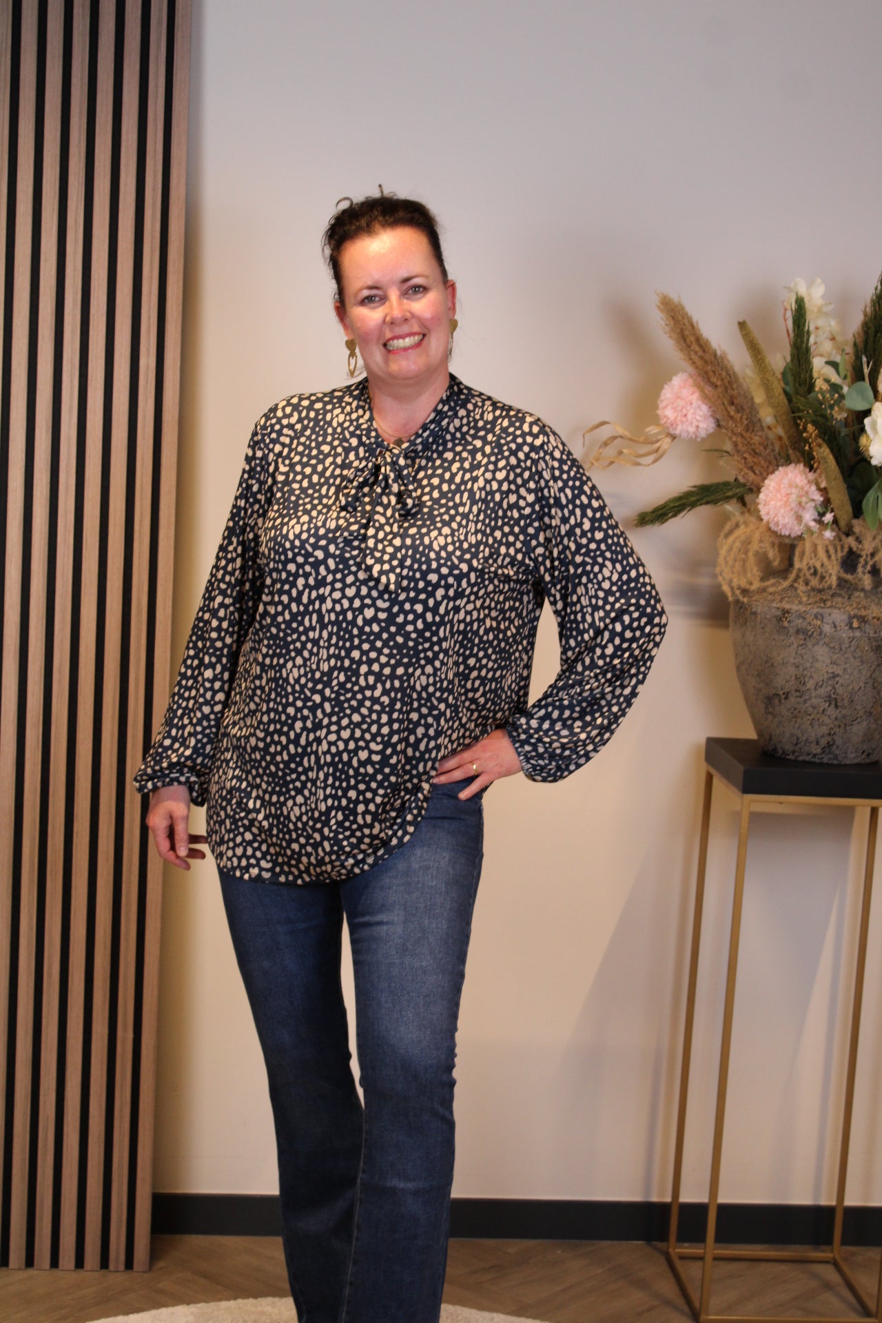 Dora | Bluse schwarz Langarm 52 bis 58