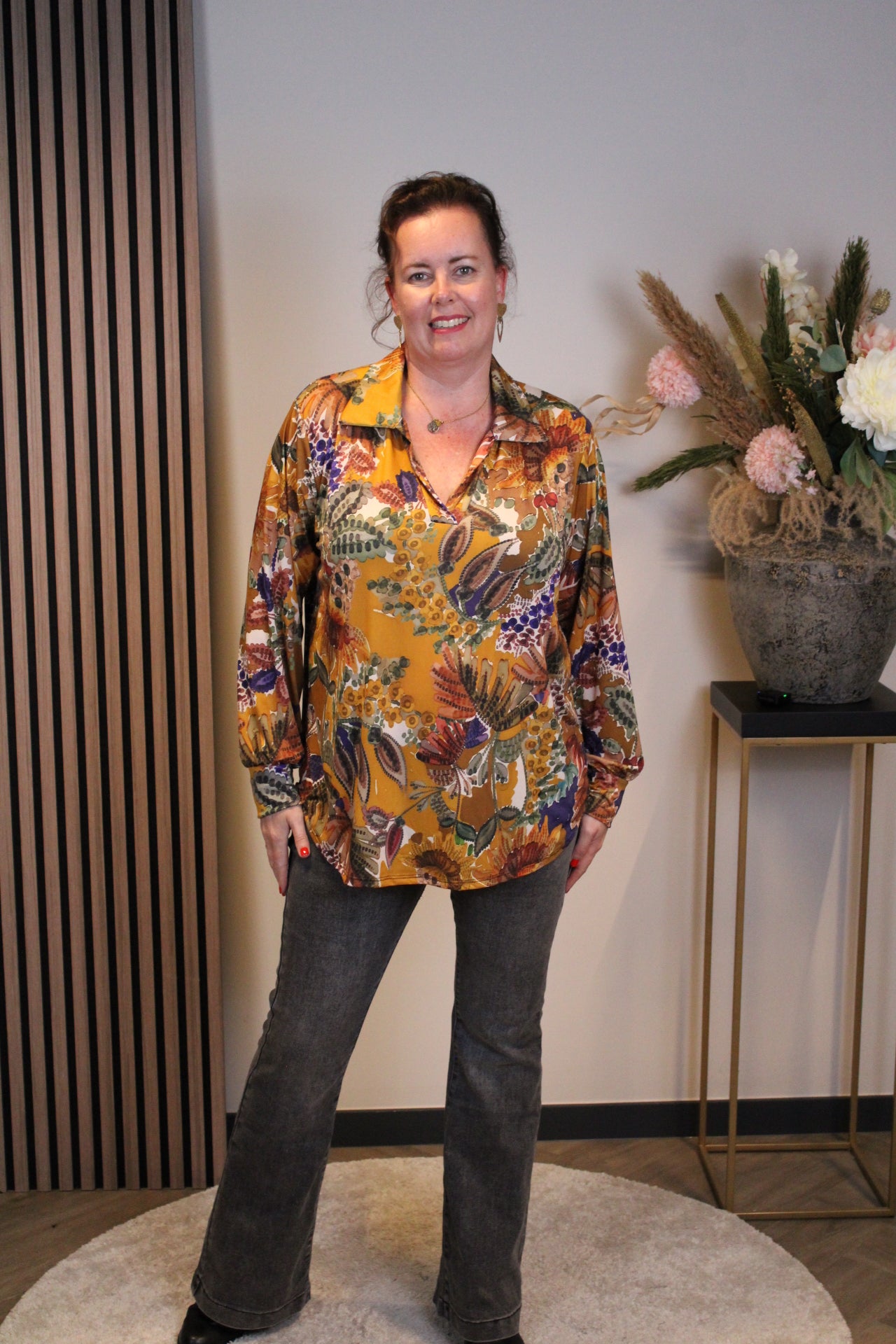 Helena | Gelbe Bluse mit Kragen 38 bis 48