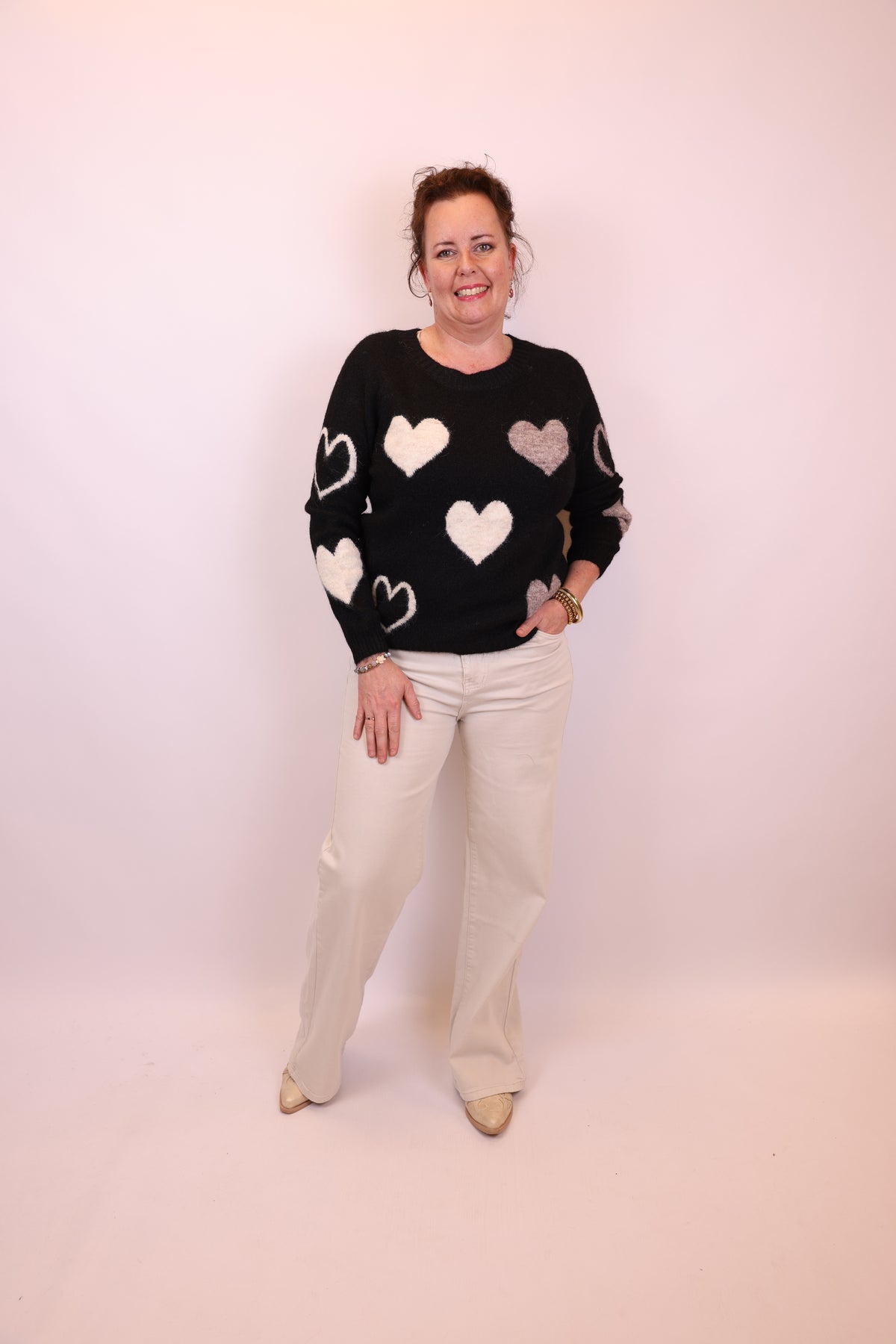 Dora | Bluse schwarz Langarm 52 bis 58