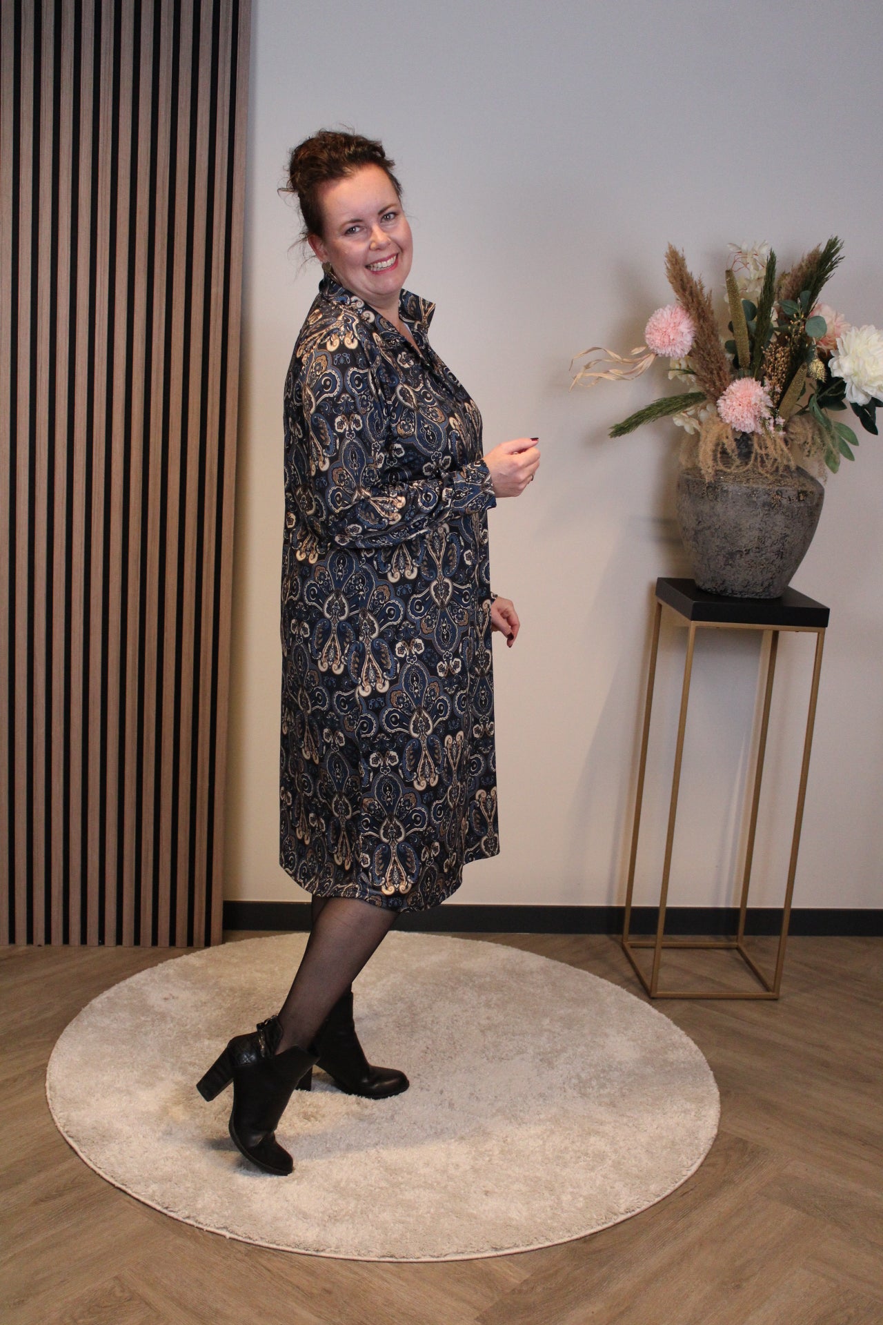 Christa | Grünes Kleid mit langen Ärmeln, Größe 38 bis 44