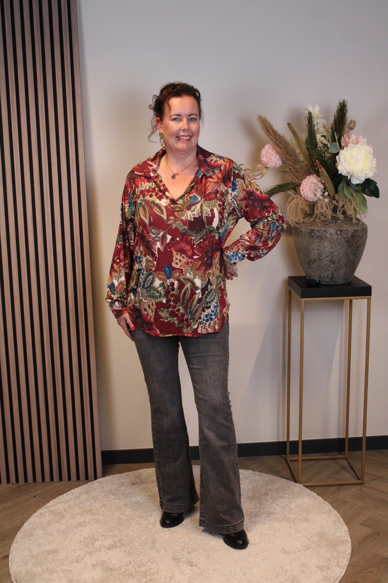 Helena | Rosa Bluse mit Kragen 38 bis 48