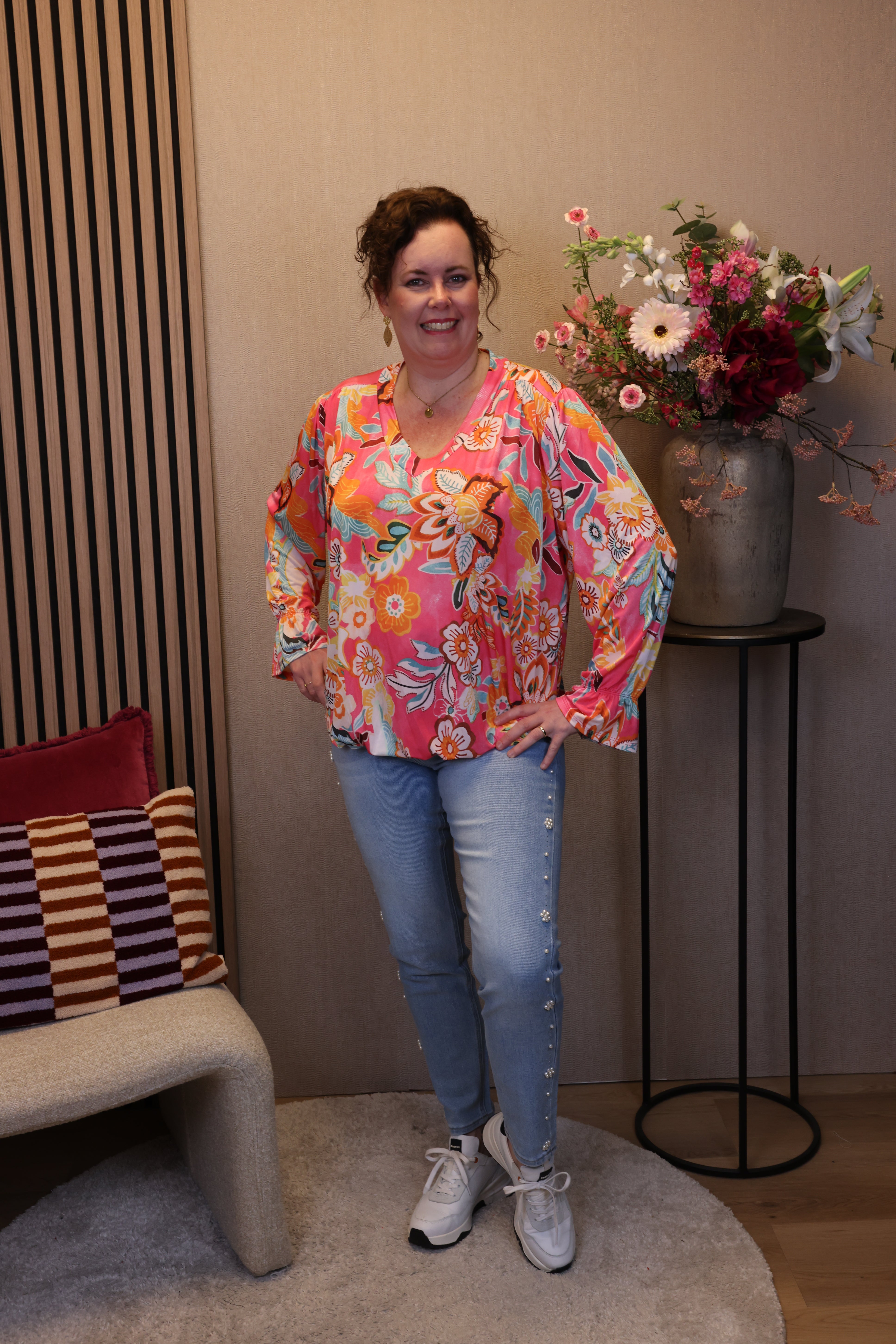 Dora | Bluse schwarz Langarm 52 bis 58